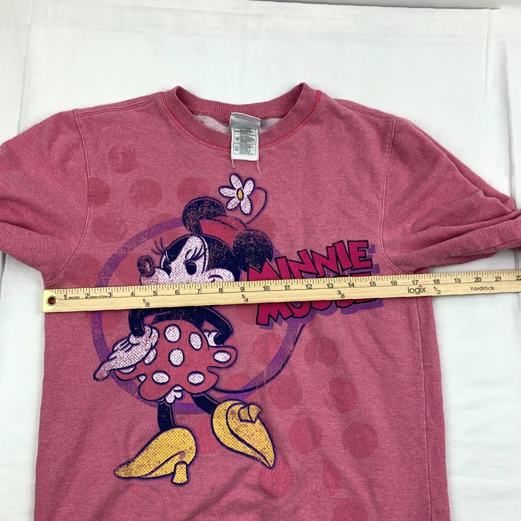 Disney Minnie Mouse Sweatshirt Disney All Over Print Womens XS Pink Crewneck Pullover Cartoon Size XS / US 0-2 / IT 36-38 - 6 Thumbnail