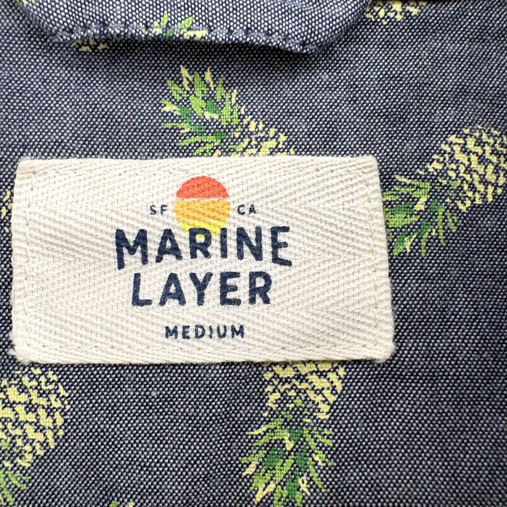 Marine Layer Marine Layer Shirt Mens M Blue Pineapple Graphic Short Sleeve Button Up Size US M / EU 48-50 / 2 - 3 Thumbnail