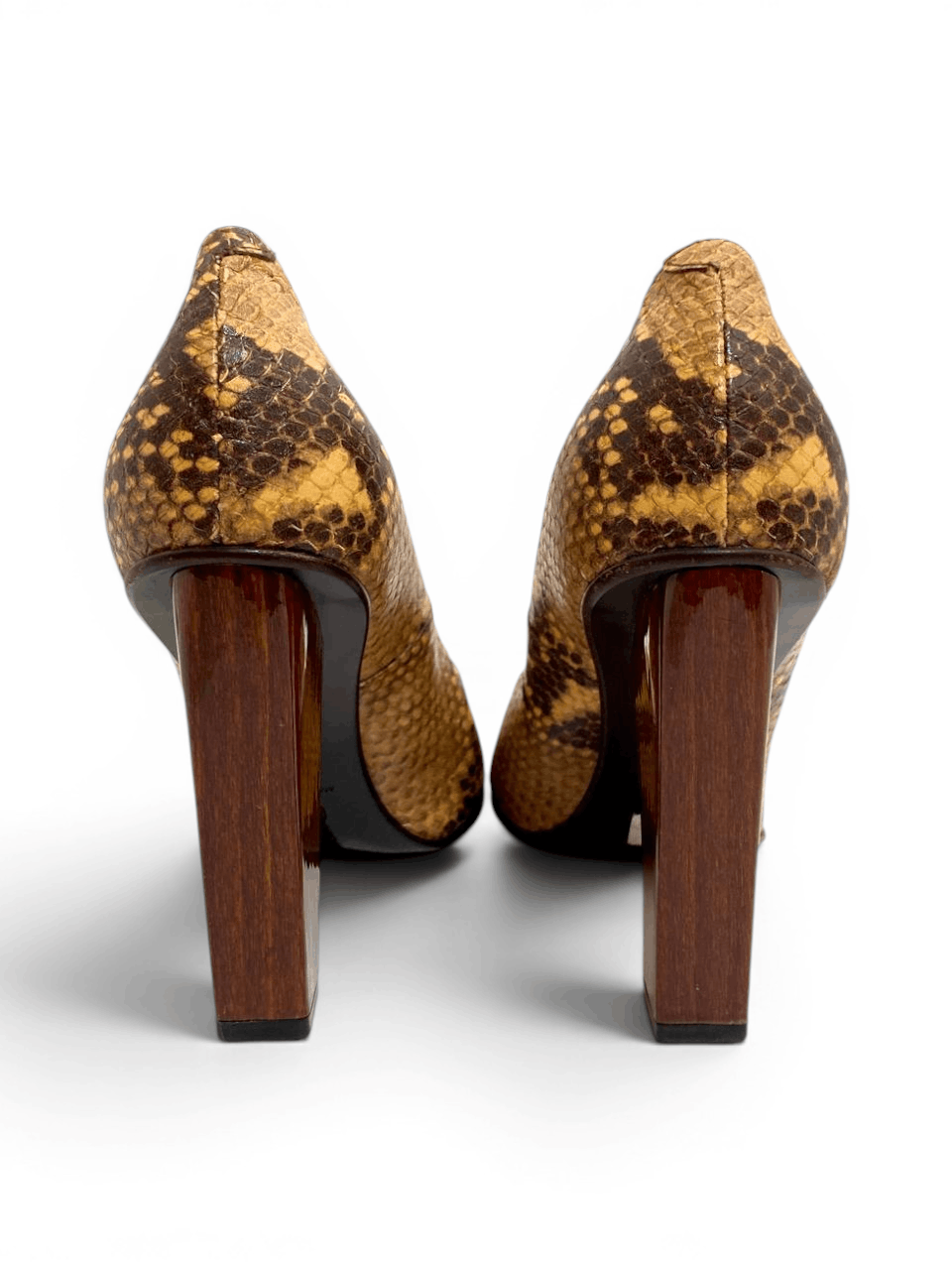 Dries Van Noten Dries Van Noten Python Leather Court High Heels Pumps Size US 7 / IT 37 - 8 Thumbnail