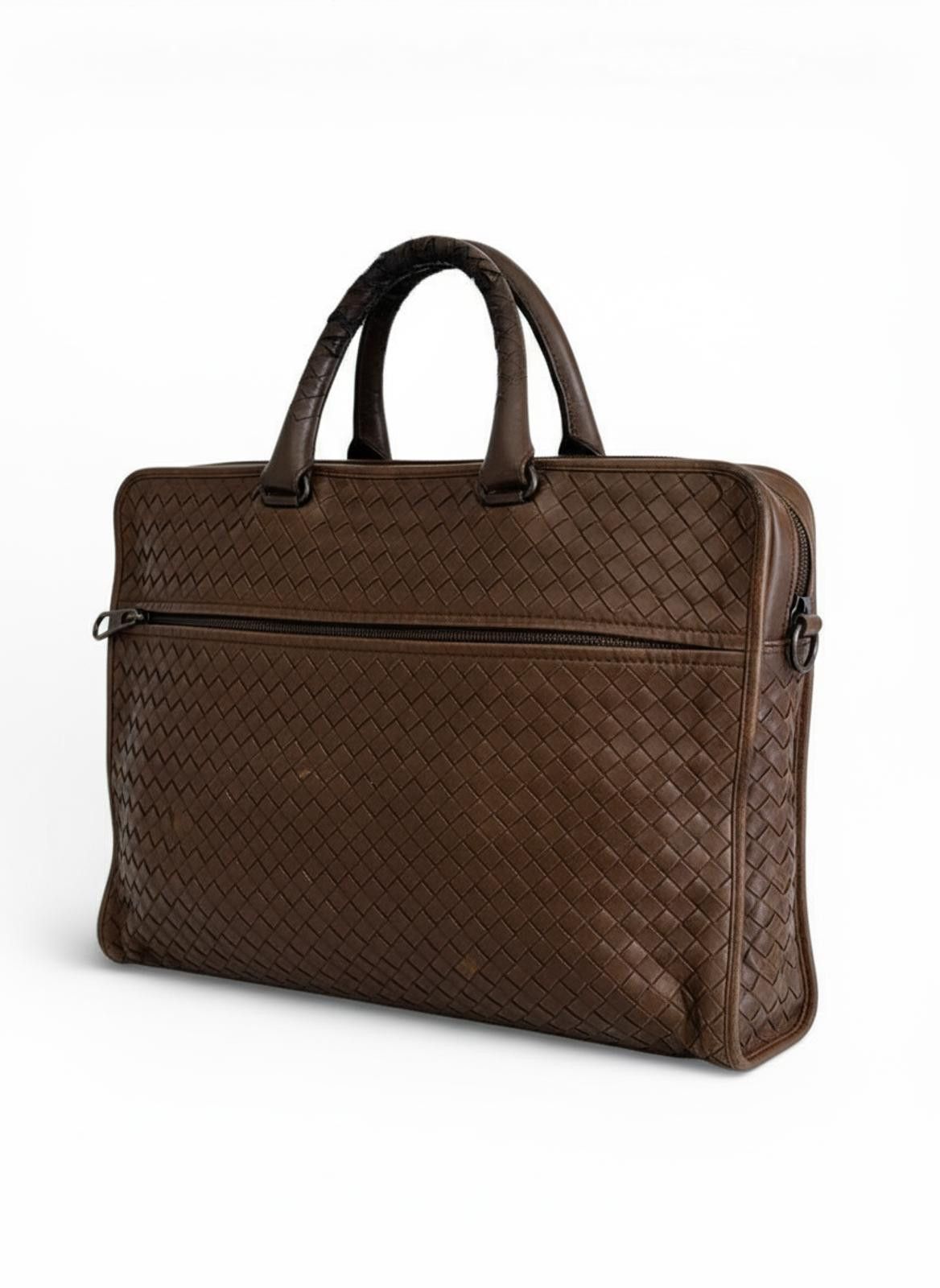 Bottega Veneta Bottega Veneta - Brown Woven Leather Satchel Bag Size ONE SIZE - 1 Thumbnail