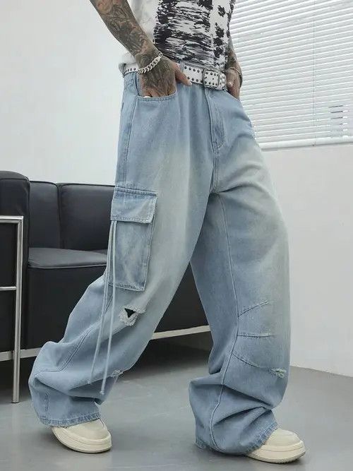 Designer y2k baggy cargo hiphop Faded pants Size US 32 / EU 48 - 4 Thumbnail