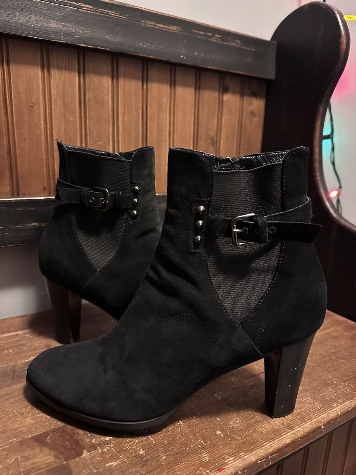 Aquatalia Black suede studded Aquatalia boots Size US 8.5 / IT 38.5 - 1 Thumbnail