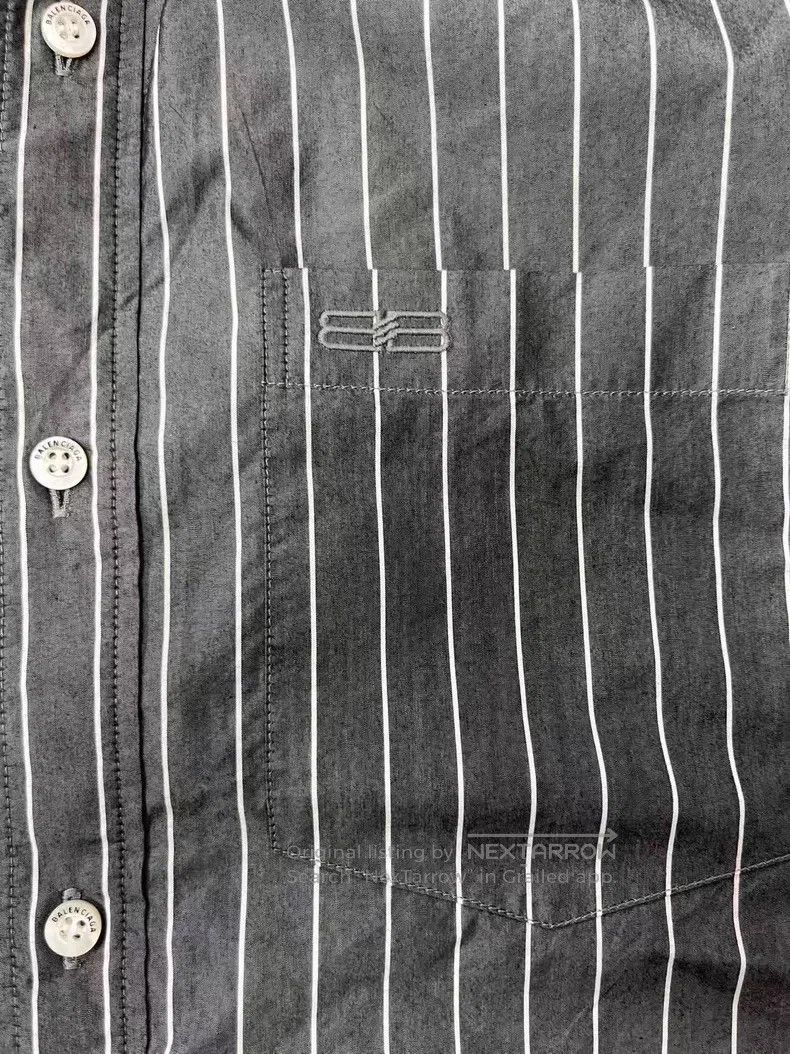 Balenciaga Balenciaga Striped Layered Button-Down Long Sleeve Shirt Size US M / EU 48-50 / 2 - 3 Thumbnail