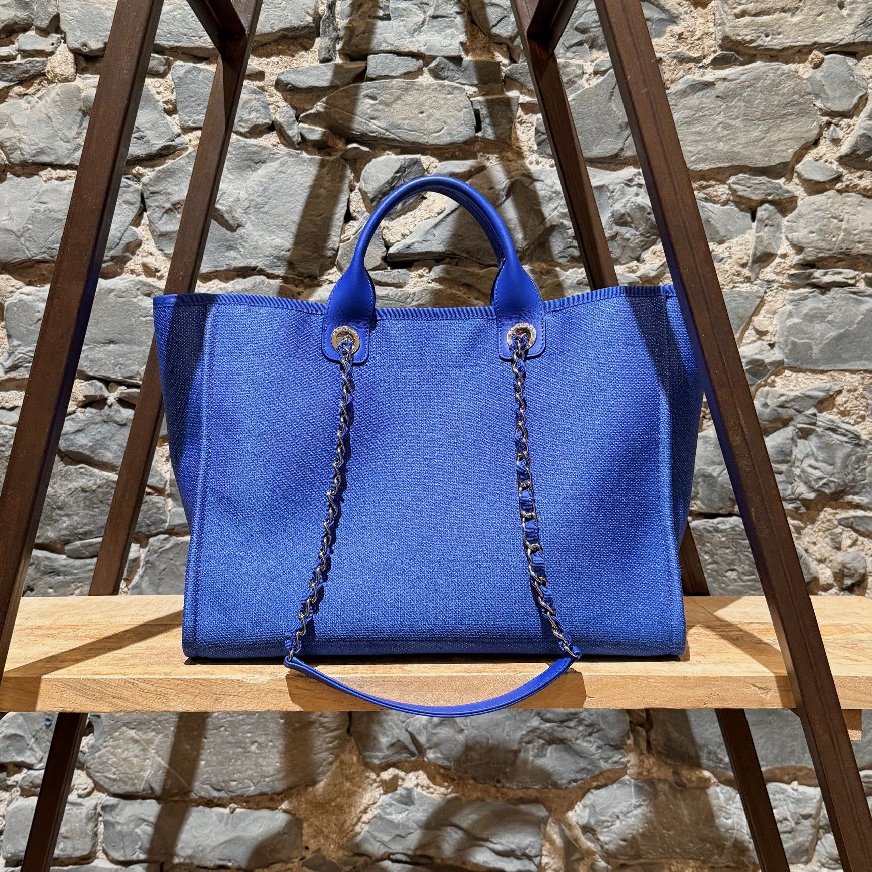 Chanel Chanel SS21 Electric Blue Orange Medium Deauville Tote Bag Size ONE SIZE - 6 Thumbnail