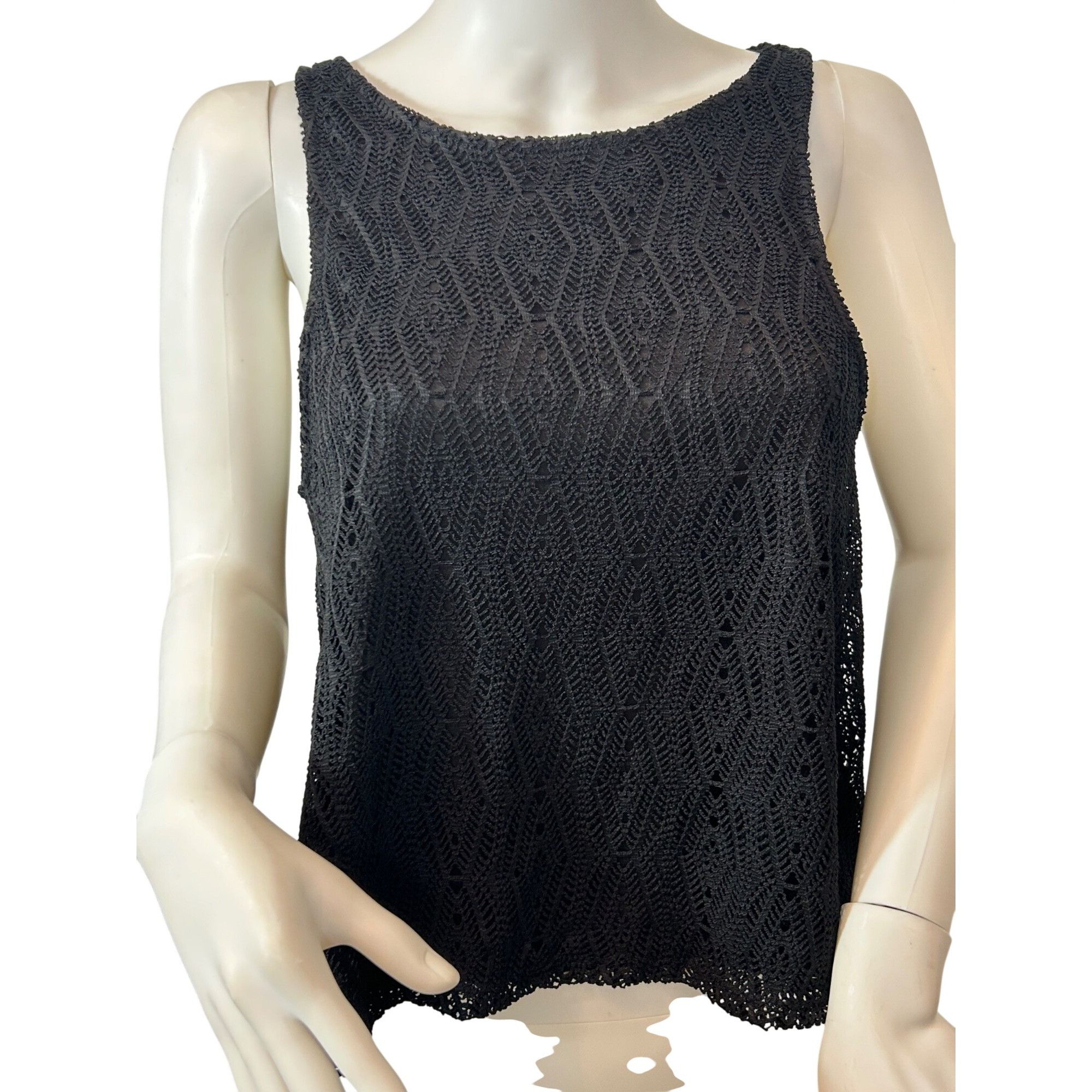 Other Love Blossom Girl Women’s Top L Black Lace Overlay Sleeveles Size L / US 10 / IT 46 - 11 Thumbnail