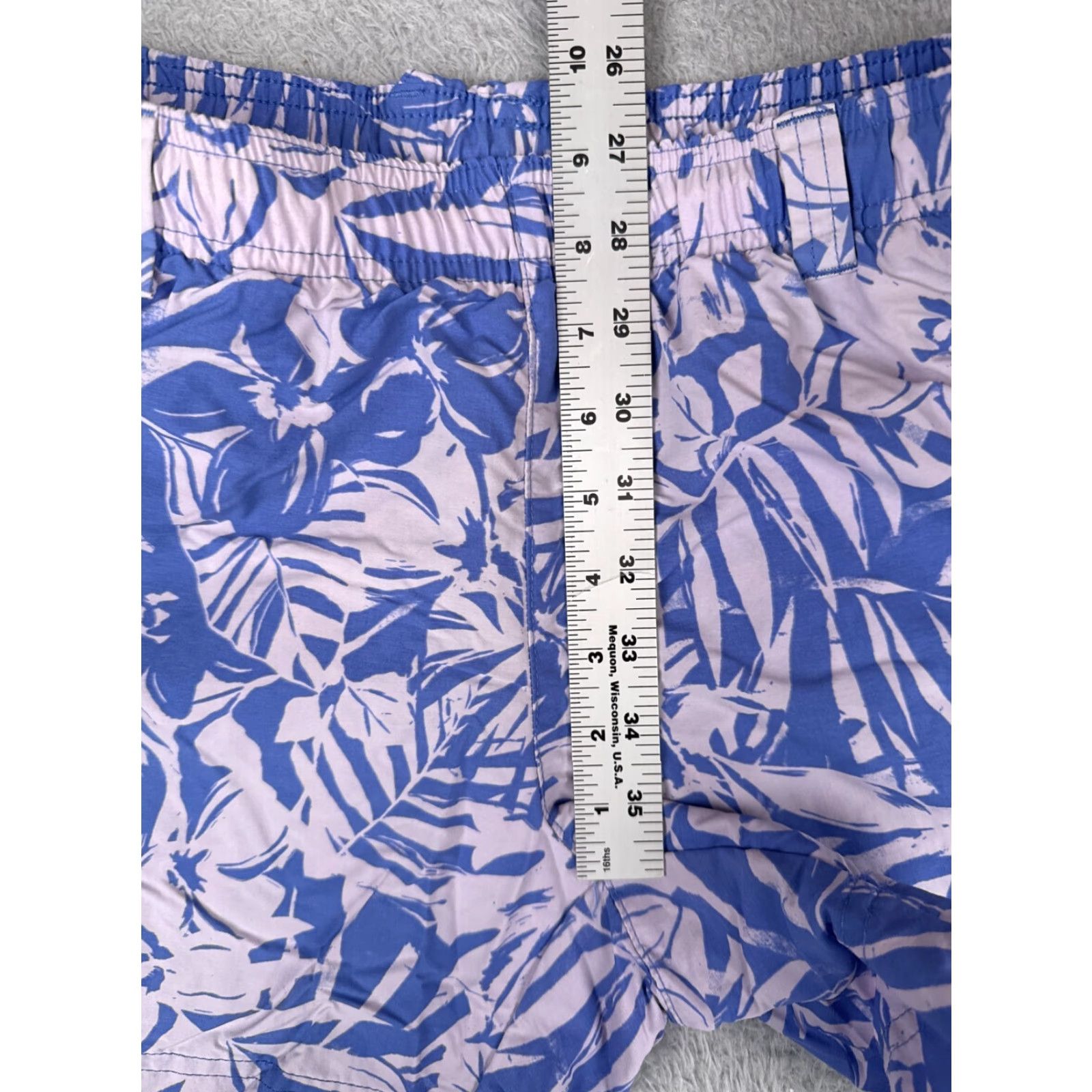 Pinko Columbia Shorts Men Small Pink Blue Floral PFG Elastic Nylon Fishing Boating Size US 29 - 7 Thumbnail