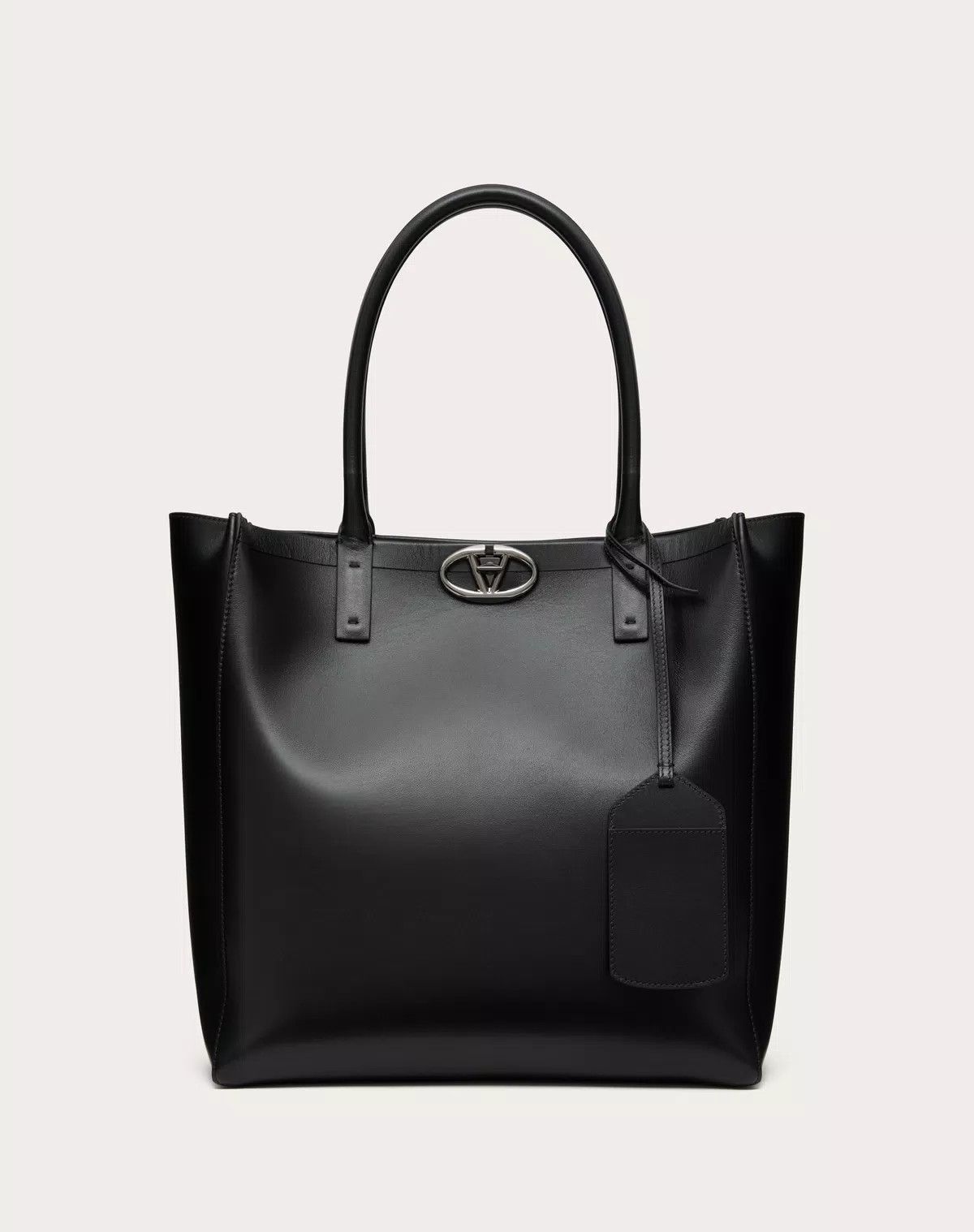 Valentino oc11z0725 Size: OS/ Medium Leather Shopping Bag in Black Size ONE SIZE - 1 Thumbnail