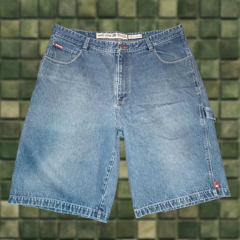 Ecko Unltd. VINTAGE Ecko Unltd Wide Jeans Shorts 90s Y2K Baggy Skater Grunge Carpenter Sz 40 Size US 40 / EU 56 - 1 Thumbnail