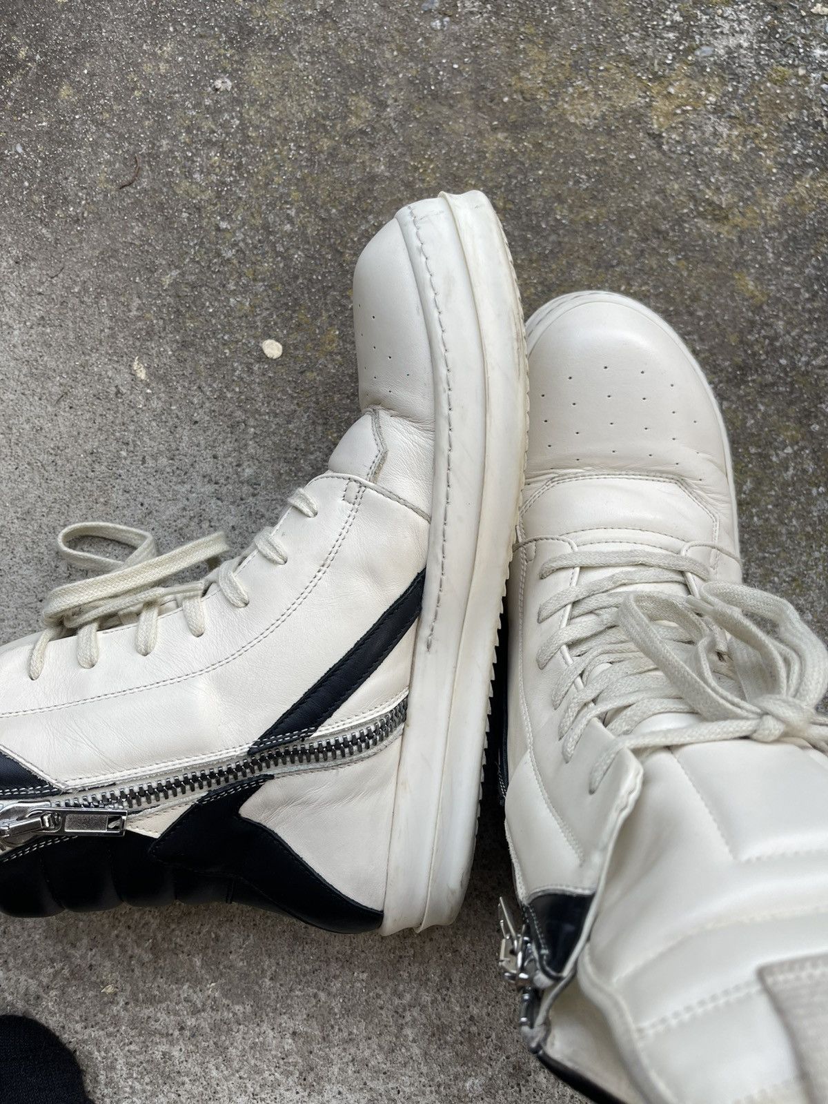 Rick Owens send offers! Reverse Oreo White Geobasket fits size 9/9.5 Size US 8.5 / EU 41-42 - 8 Thumbnail