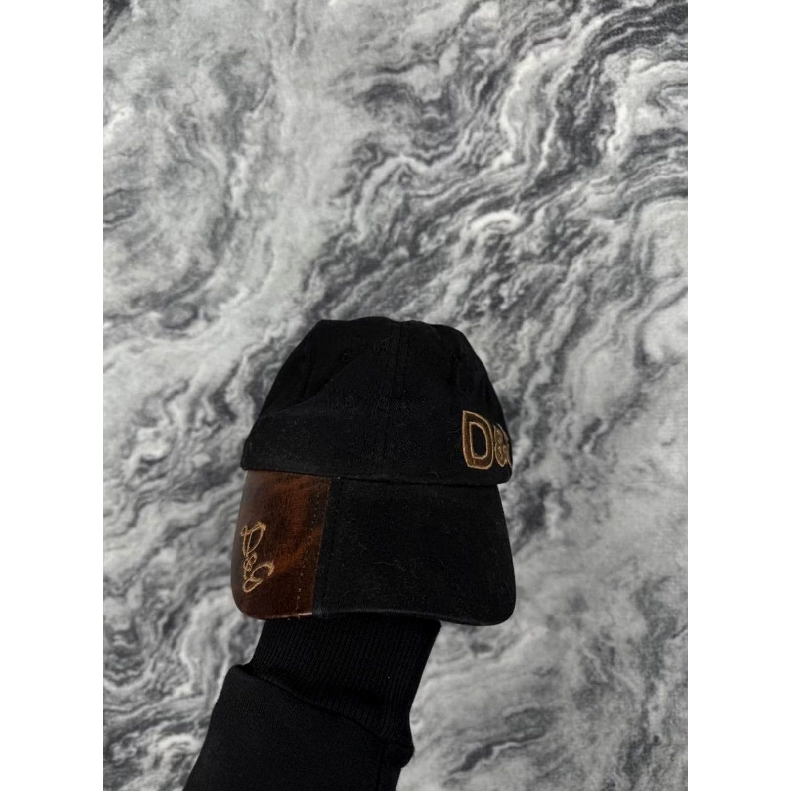 Dolce & Gabbana VINTAGE Dolce&Gabbana Big Embroidered Logo Cap Hat DG 90s Men One Size Black Size ONE SIZE - 4 Thumbnail