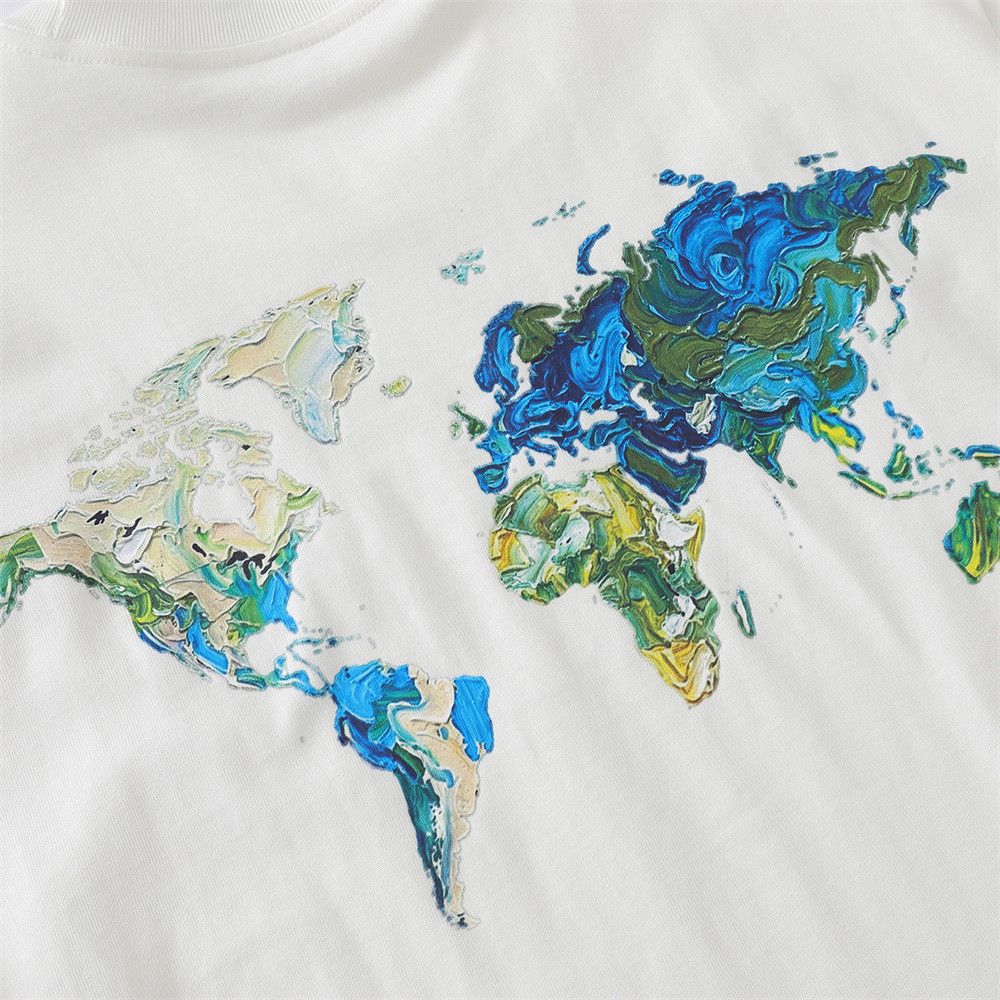 Japanese Brand Men's Street Pure Cotton T-Shirt with Letter Graffiti Print Size US M / EU 48-50 / 2 - 3 Thumbnail