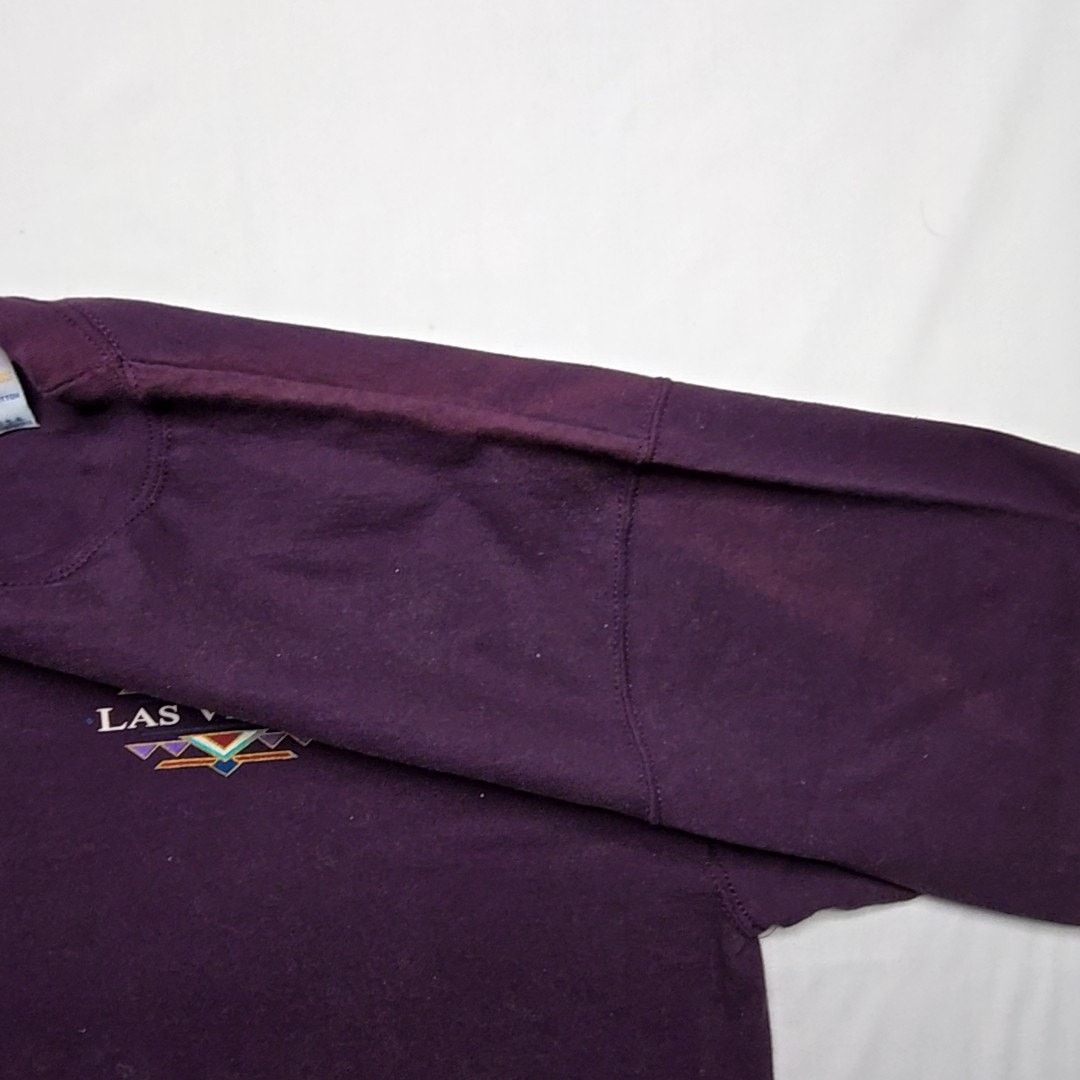 Jerzees Vintage Las Vegas Shirt Graphic Purple Burgandy L Mens Tee Size US L / EU 52-54 / 3 - 4 Thumbnail