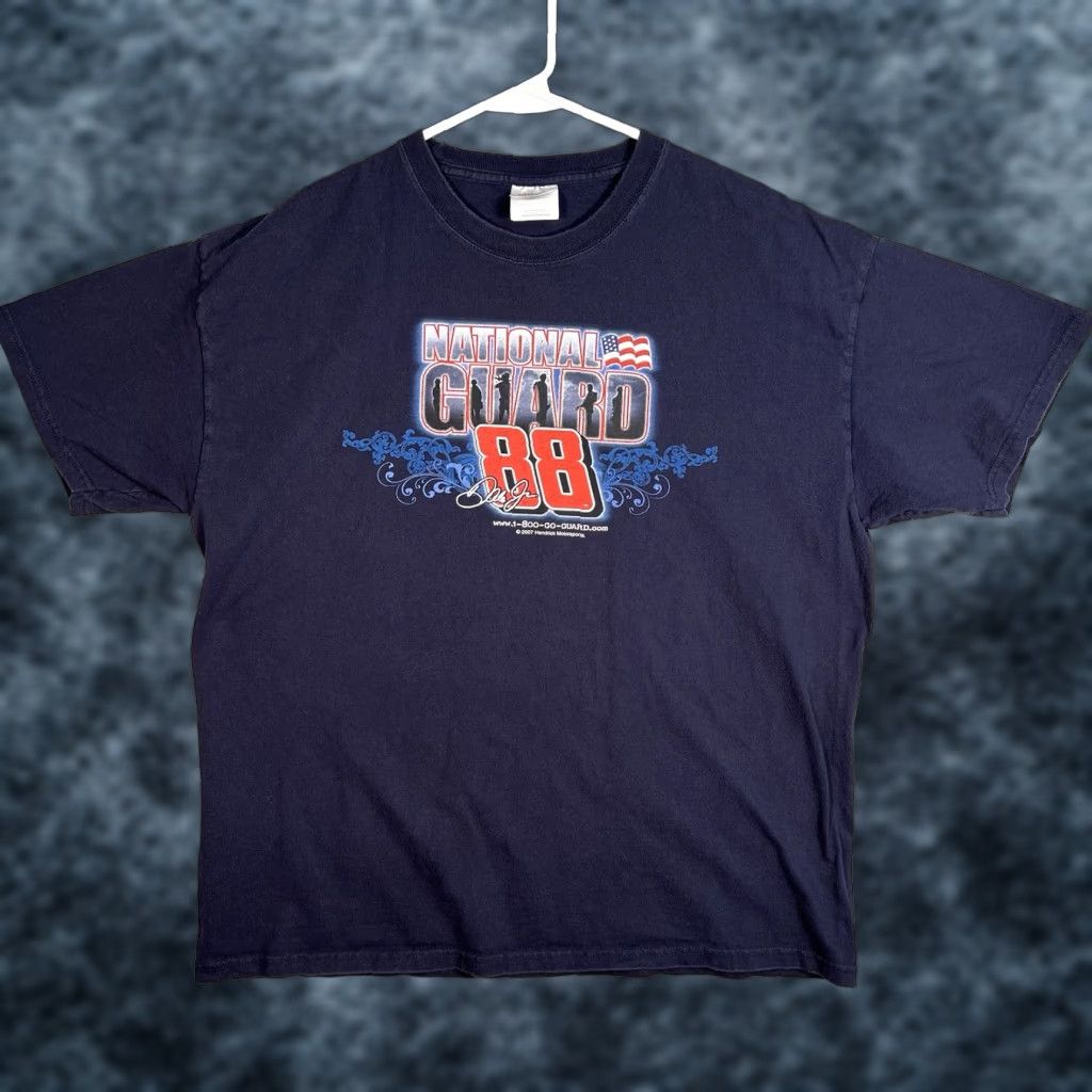 Hanes VINTAGE National Guard Nascar Racing Dale Earnhardt Jr T Shirt Adult XL Blue Mens Size US XL / EU 56 / 4 - 1 Thumbnail