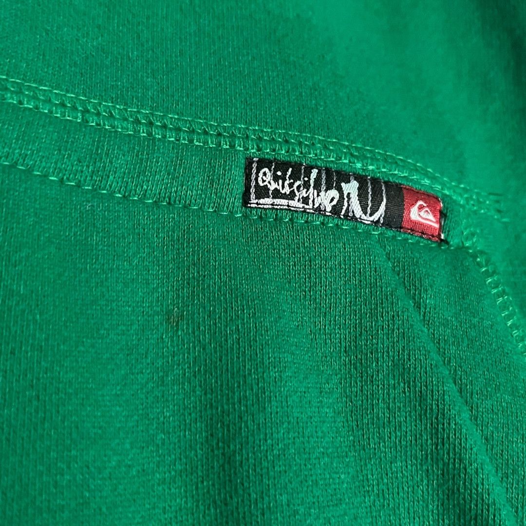 Quiksilver VINTAGE Quiksilver Kelly Green Hoodie y2k Size US L / EU 52-54 / 3 - 7 Thumbnail