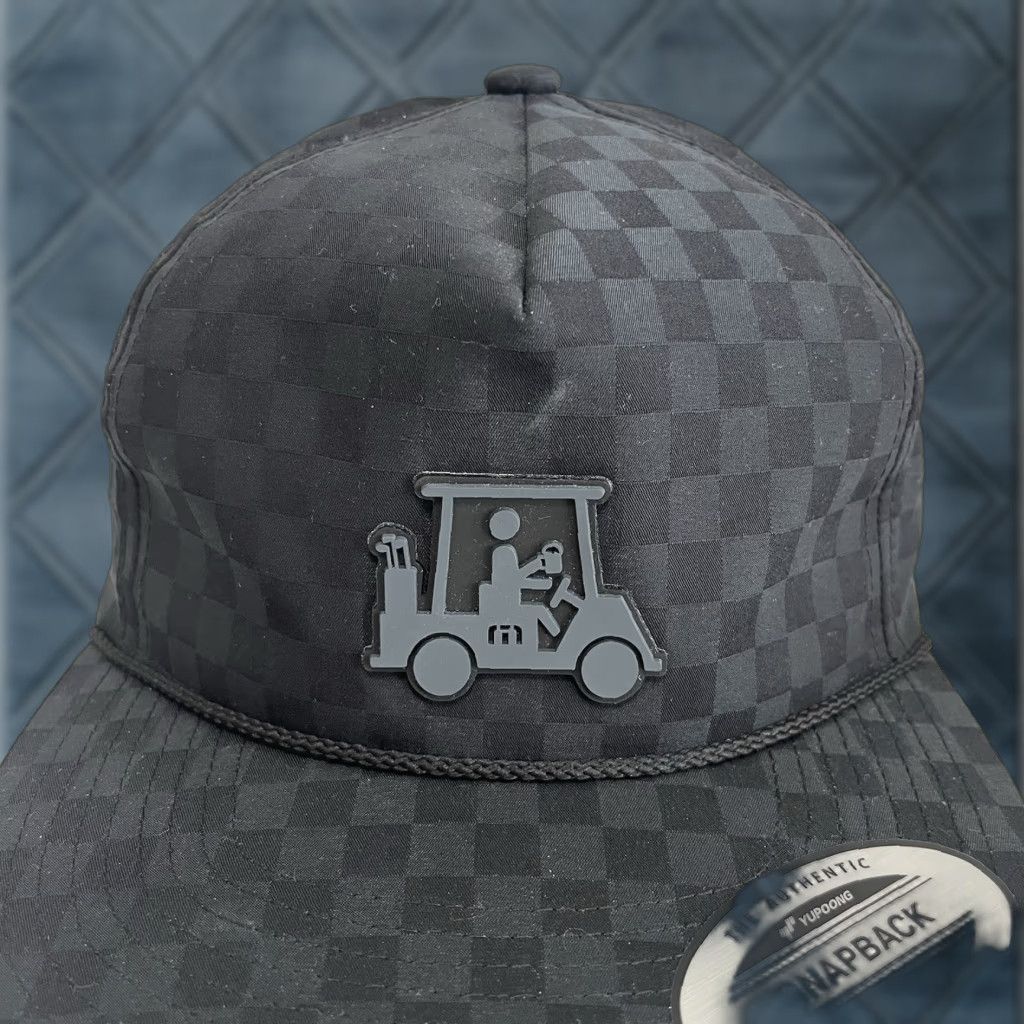TravisMathew Travis Mathew Golf Hat Cap Time of Arrival Snapback Black Checkered Cart Men One Size Adjustable Snapback Sports Cap Size ONE SIZE - 1 Thumbnail