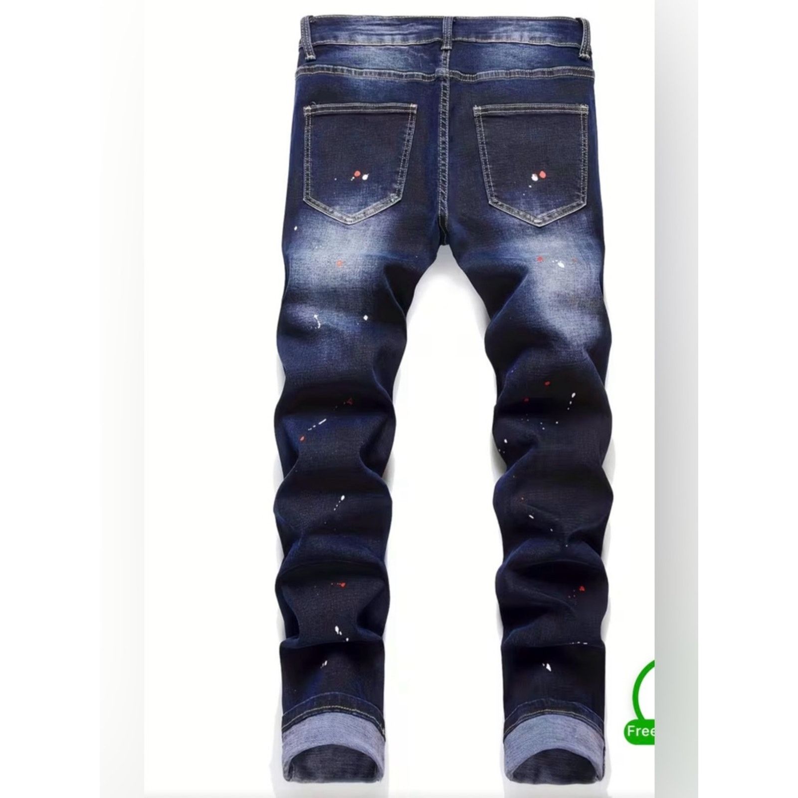Other Men's Distressed Navy Skinny Patchwork Jeans size 30 Size US 30 / EU 46 - 2 Thumbnail