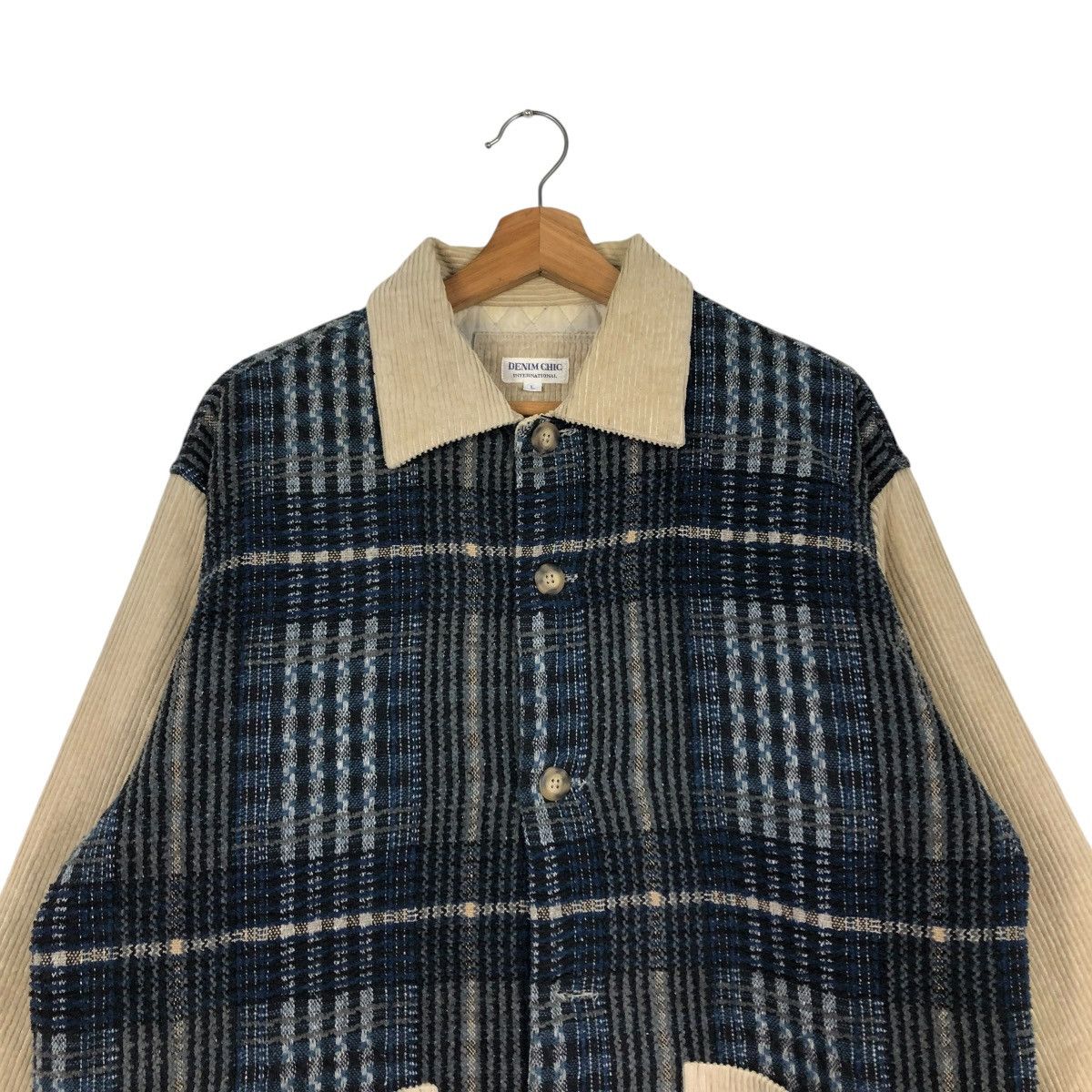 Japanese Brand 🔥PATCH WORK TARTAN DESIGN CHORE JACKET DENIM CHIC Size US L / EU 52-54 / 3 - 5 Thumbnail