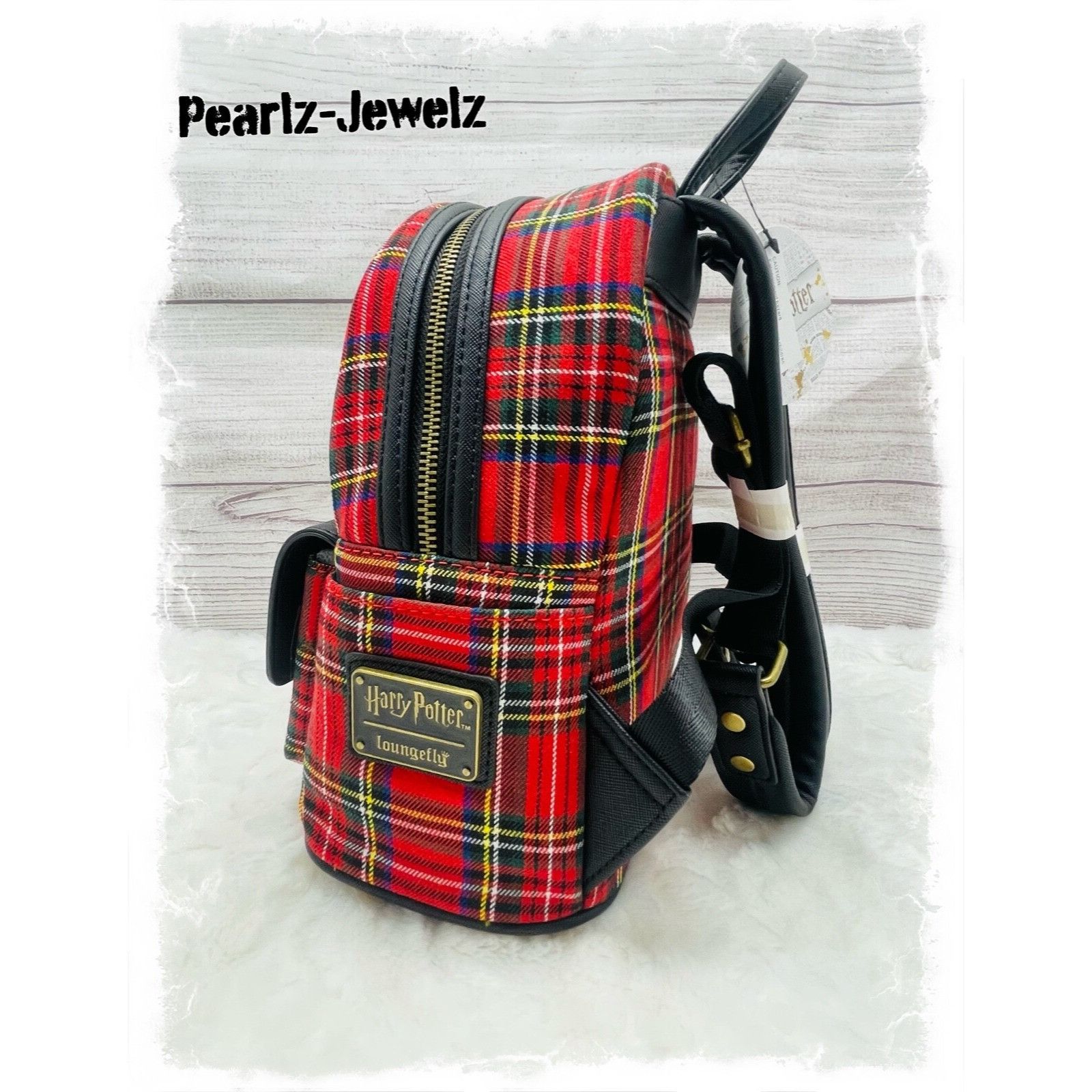 Disney Loungefly Harry Potter Prefect Red Plaid Pin Mini Backpack B Size ONE SIZE - 3 Thumbnail