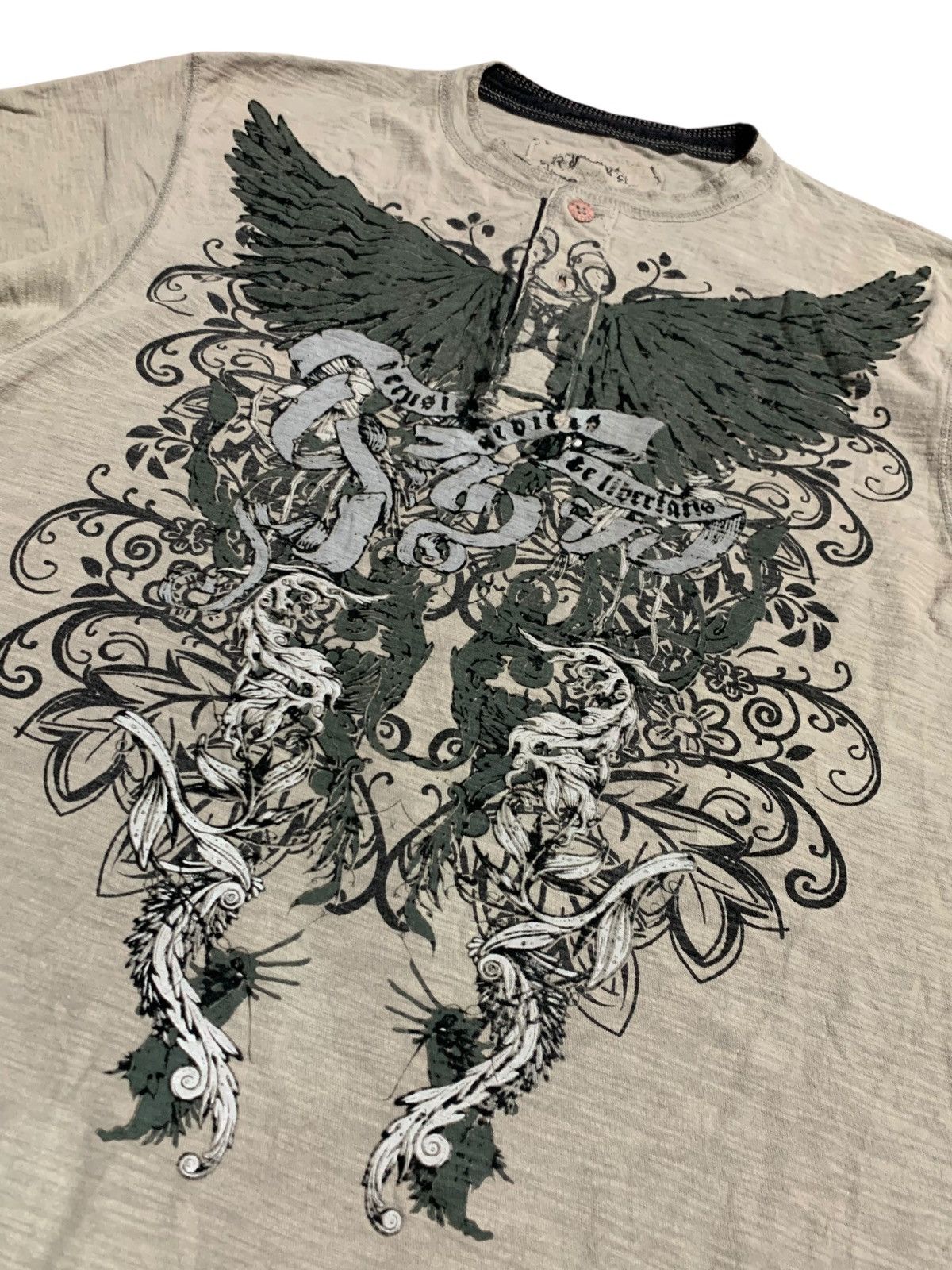 If Six Was Nine Modern Culture Grey Henley Tshirt Size US XL / EU 56 / 4 - 5 Thumbnail