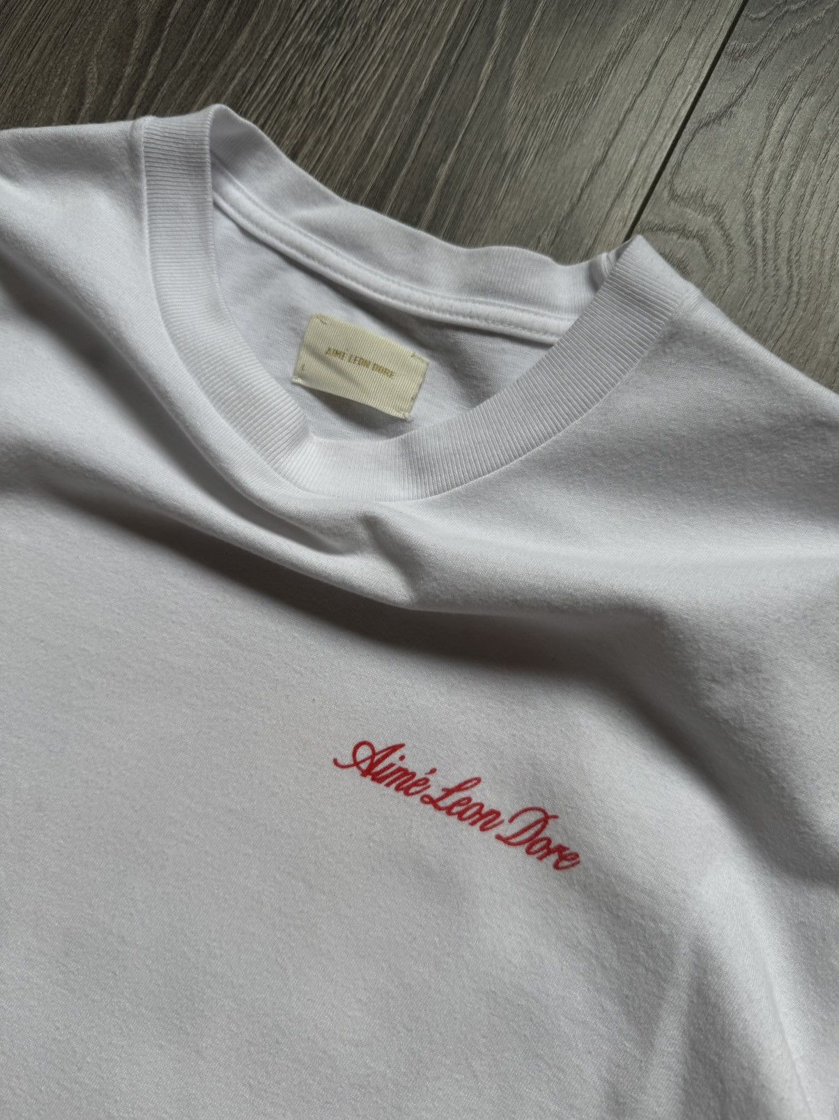 Aime Leon Dore Aime Leon Dore White Graphic T Shirt Large Papou Grandfather Size L / US 10 / IT 46 - 4 Thumbnail