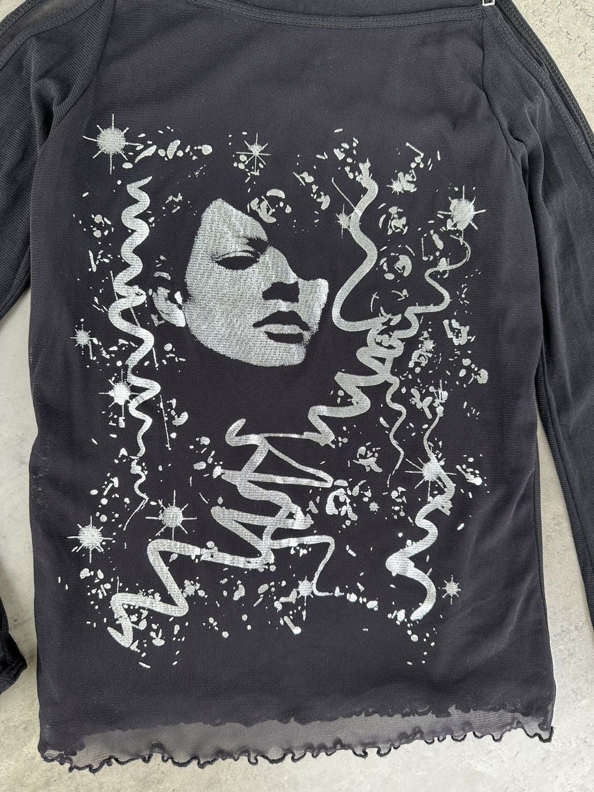 Japanese Brand Vintage Mesh Printed Long Sleeve Size S / US 4 / IT 40 - 4 Thumbnail