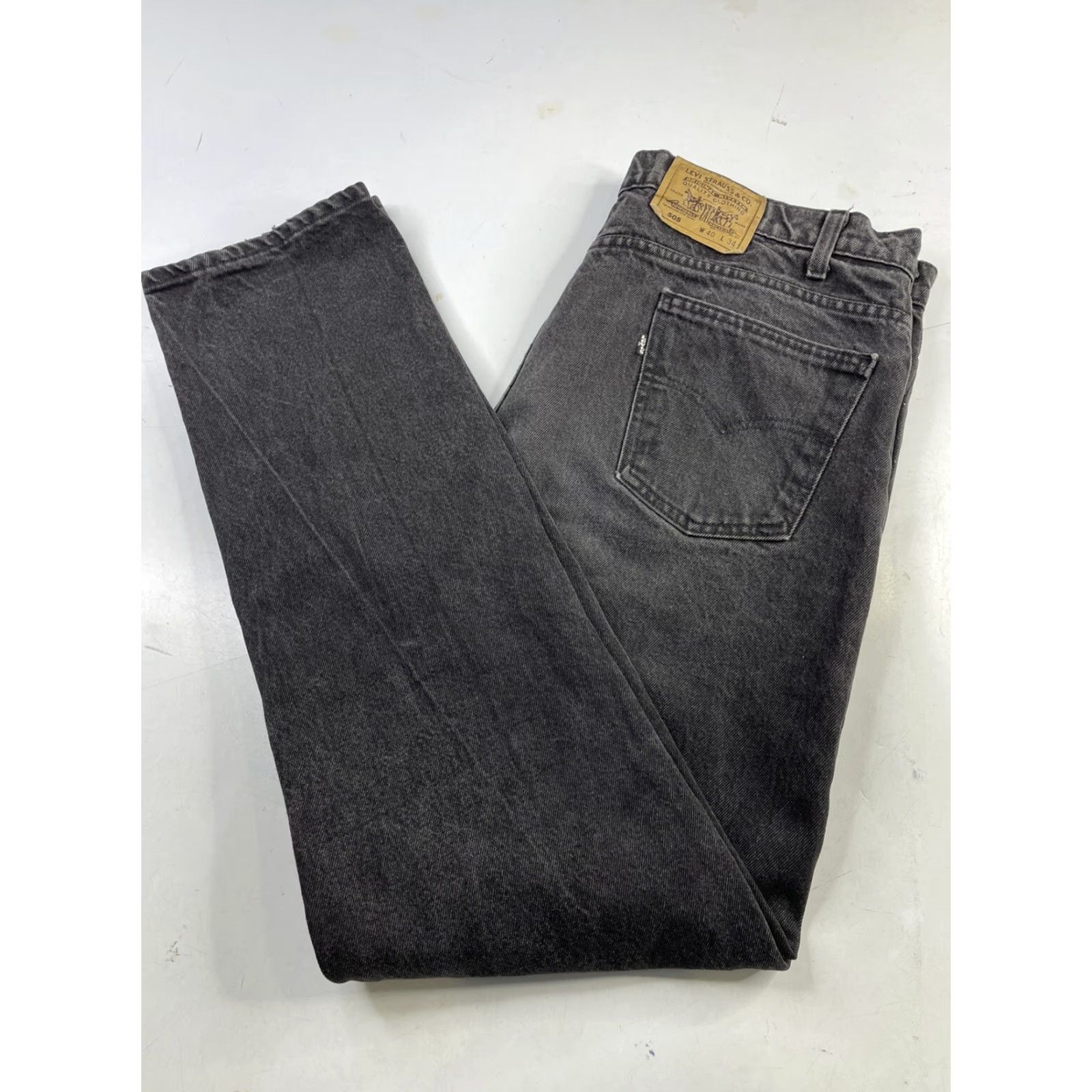 Levi's VINTAGE Levi's 505 Black Tab Jeans Jeans Regular Mens 40x34 Black Denim USA Made Straight 505 Model Mens Jeans USA Made Size US 40 / EU 56 - 2 Thumbnail