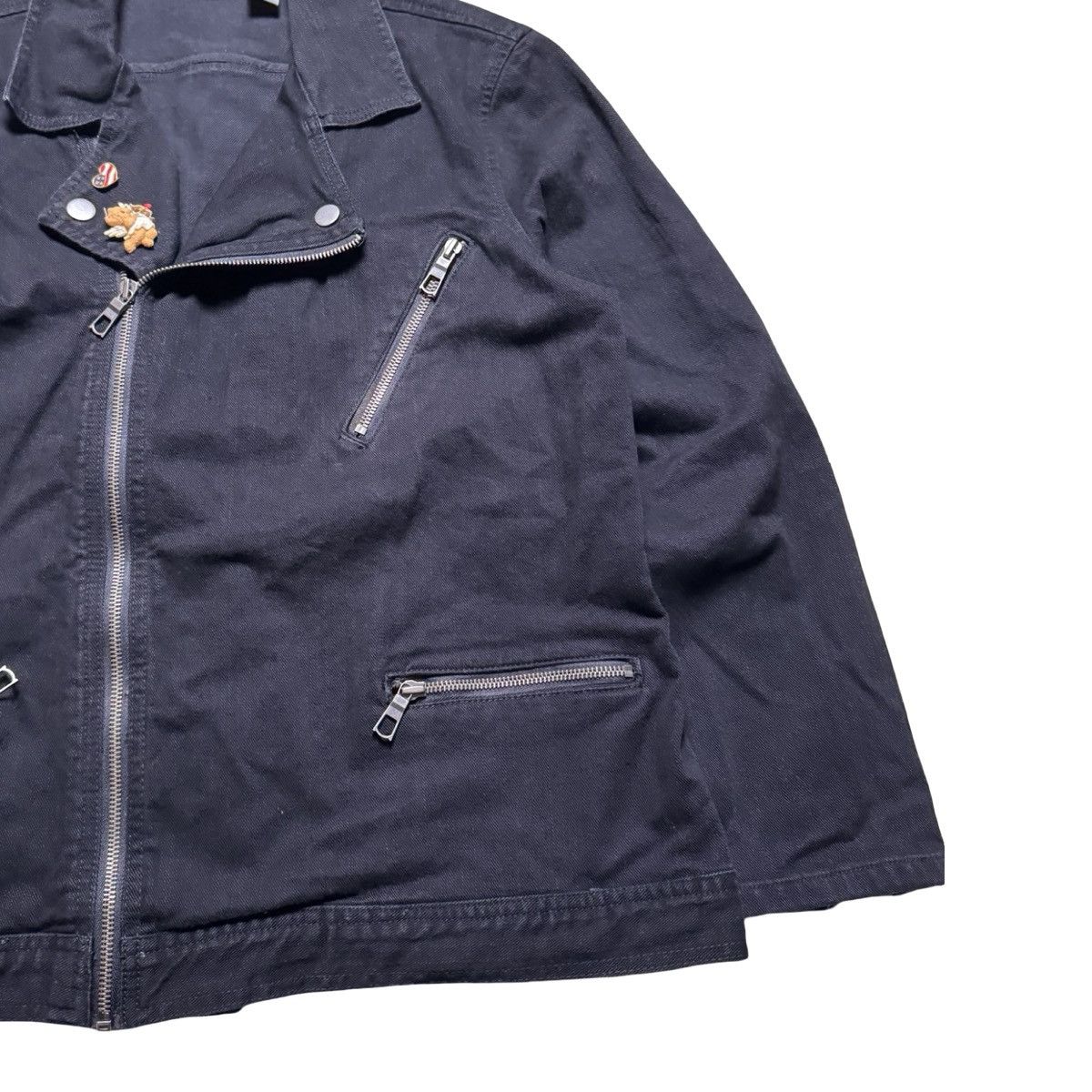 Other Vintage Chicos Platinum Denim Biker Jacket W Pins Black 3 Size XL / US 12-14 / IT 48-50 - 2 Thumbnail