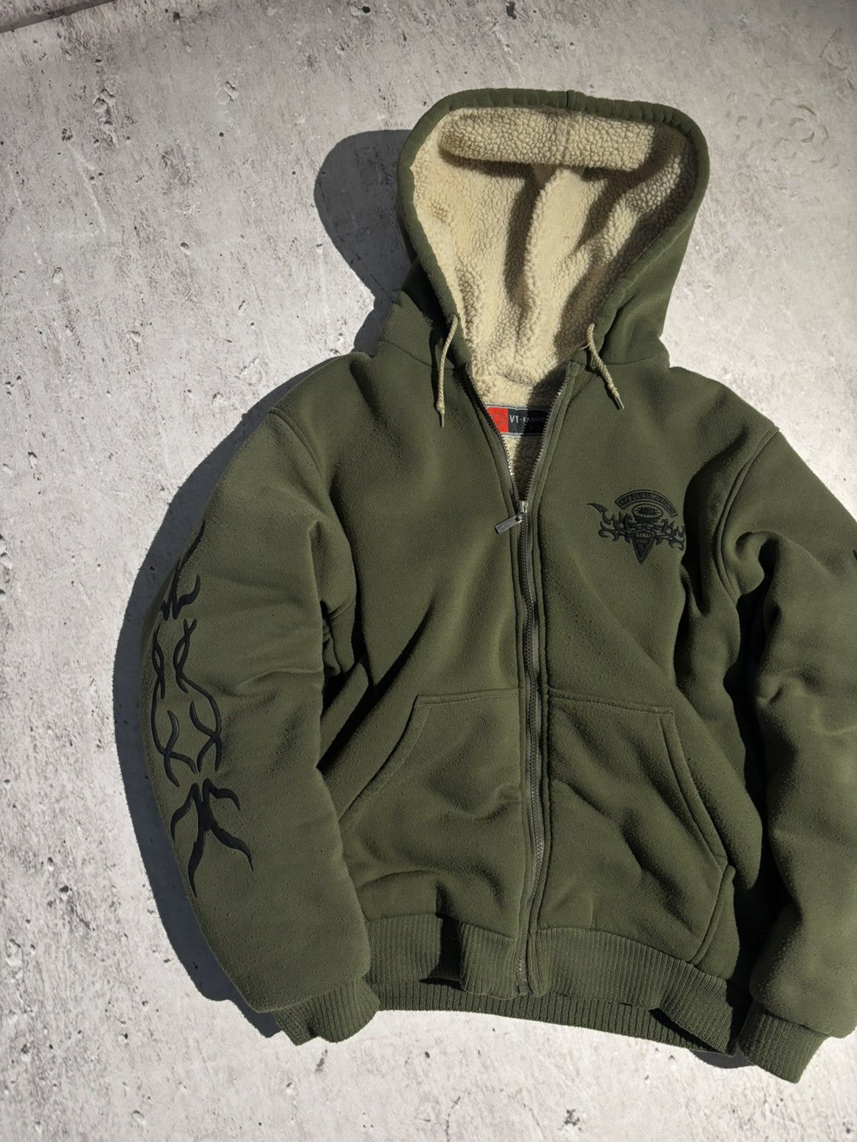 Japanese Brand Japan Style 00s Fur Zip Up Hoodie Y2K Affliction Heavy Size US L / EU 52-54 / 3 - 3 Thumbnail