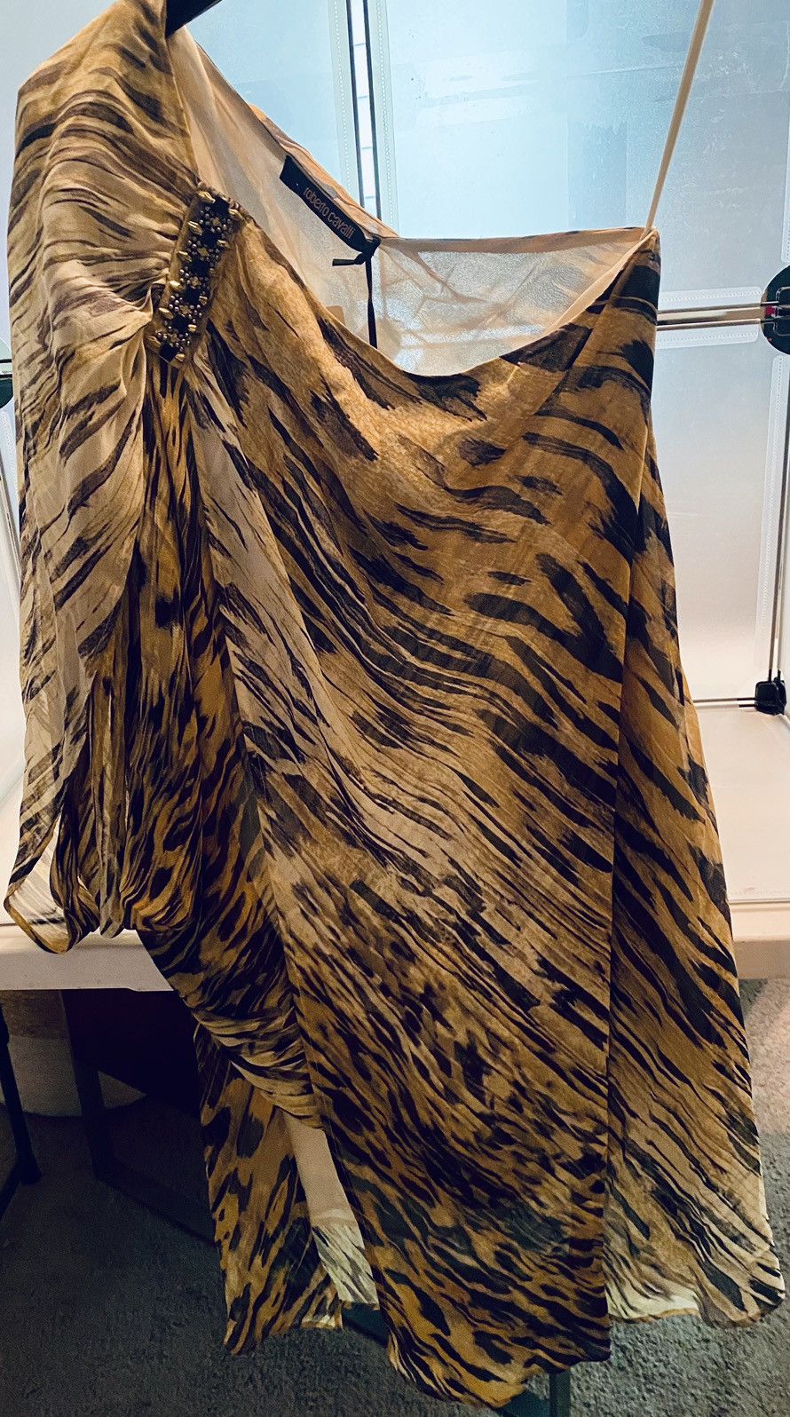 Roberto Cavalli Roberto Cavalli 🇮🇹 Foxy Lady Asymétrique Vert Léopard NWT Size XS / US 0-2 / IT 36-38 - 6 Thumbnail