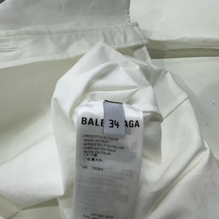 Balenciaga Balenciaga Balenciaga Embroidered Logo White Shirt -2507 Size US XXS / EU 40 - 3 Thumbnail