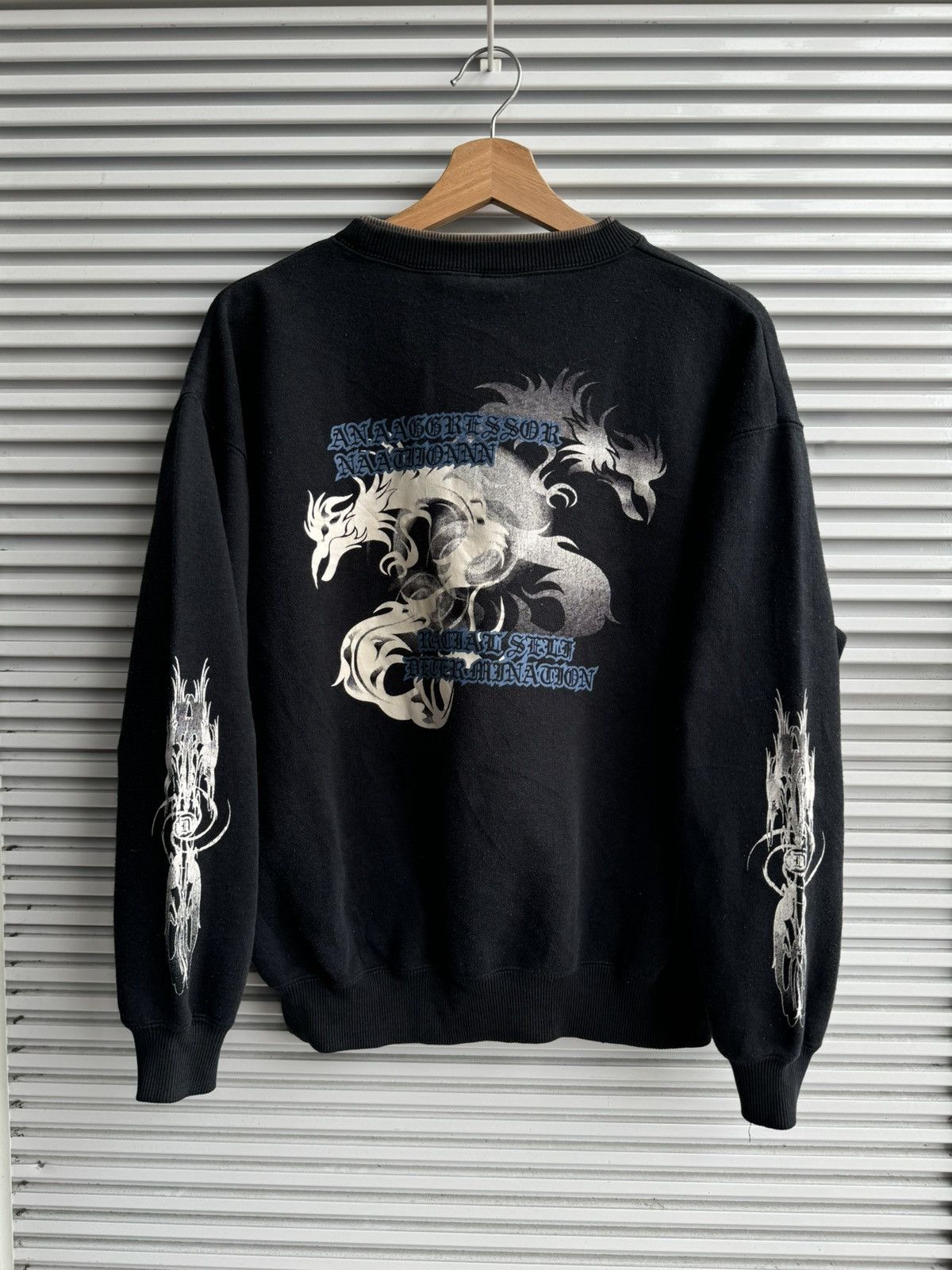 Japanese Brand Y2K Hill Crop Punk Skulls Riot Poem Crewneck Size US M / EU 48-50 / 2 - 1 Thumbnail