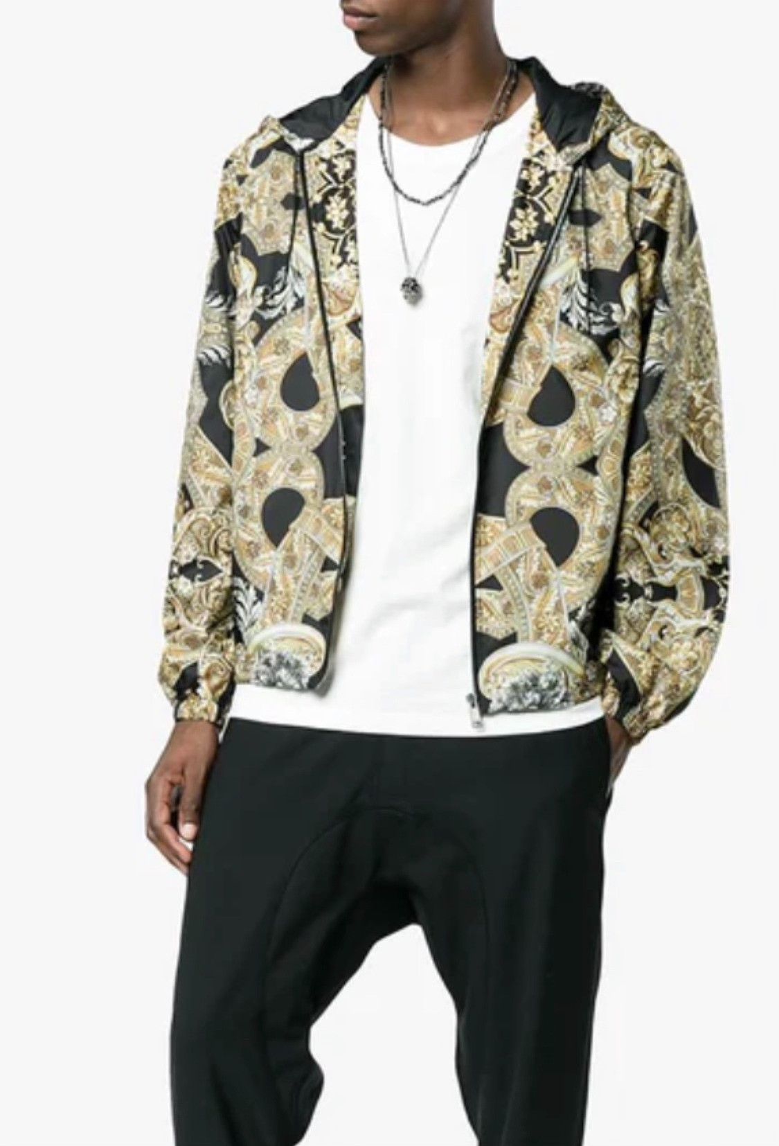 Versace Versace Gold Baroque Print Hooded Jacket Size US M / EU 48-50 / 2 - 1 Thumbnail