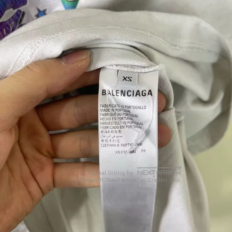 Balenciaga Balenciaga Rainbow Distressed Short Sleeve, Size XS Size US XS / EU 42 / 0 - 4 Thumbnail