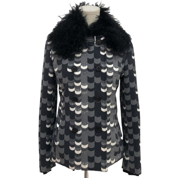 Prada Prada Patterned Fur Collar Coat Size 40 Size S / US 4 / IT 40 - 1 Thumbnail