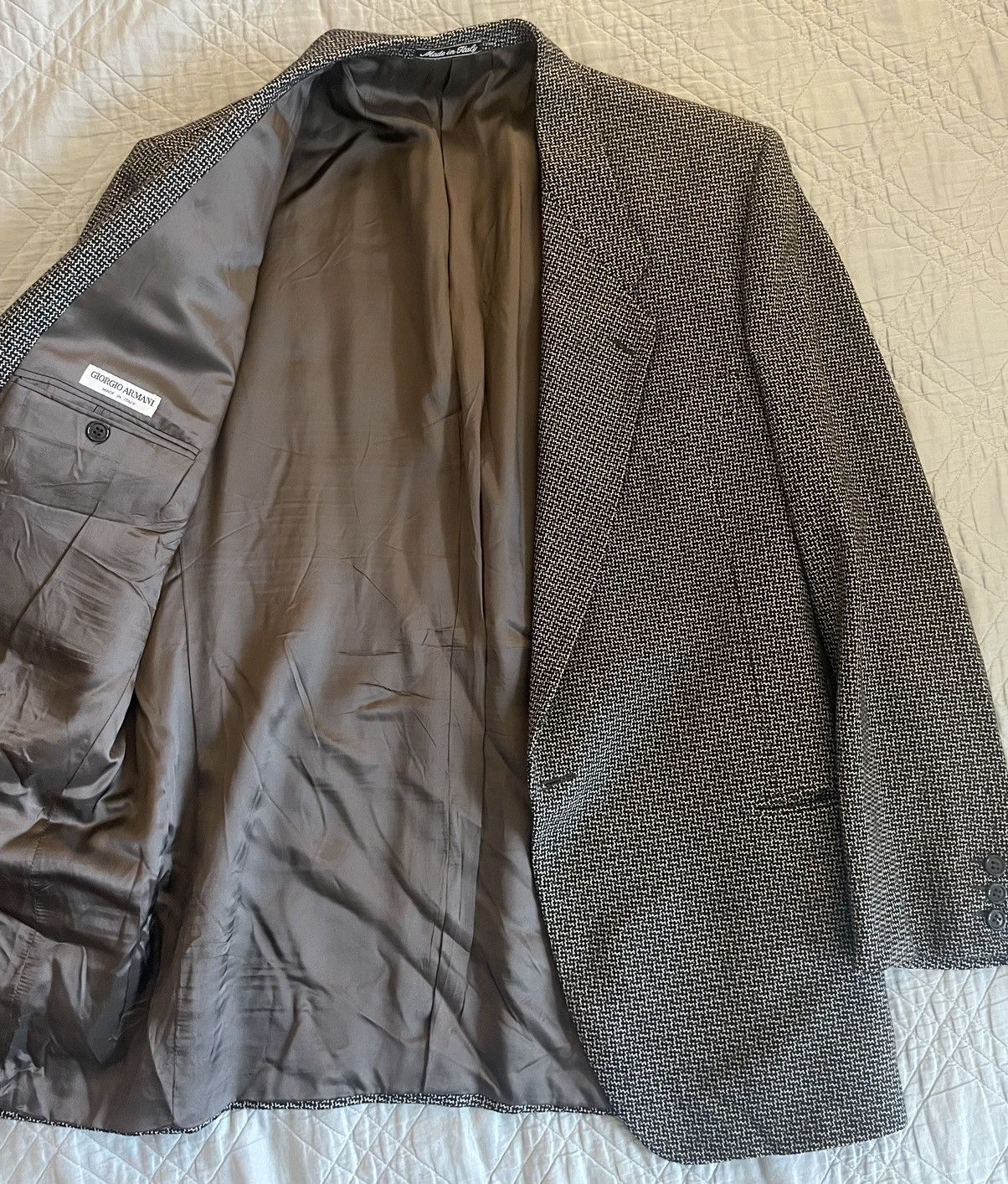 Giorgio Armani Armani Check Wool Jacket Size 44L - 2 Thumbnail