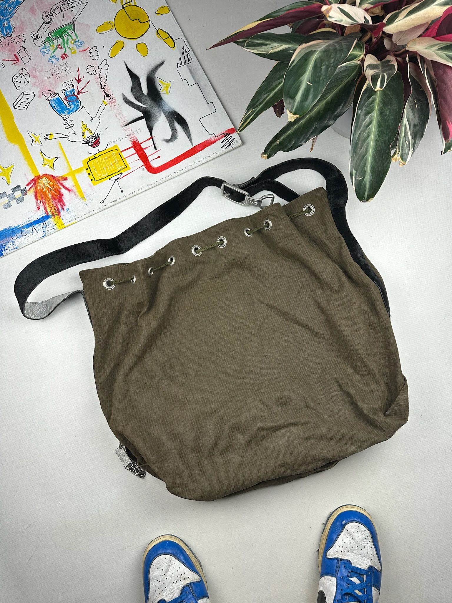 2000s Dolce & Gabbana Black army Cargo Shoulder Bag