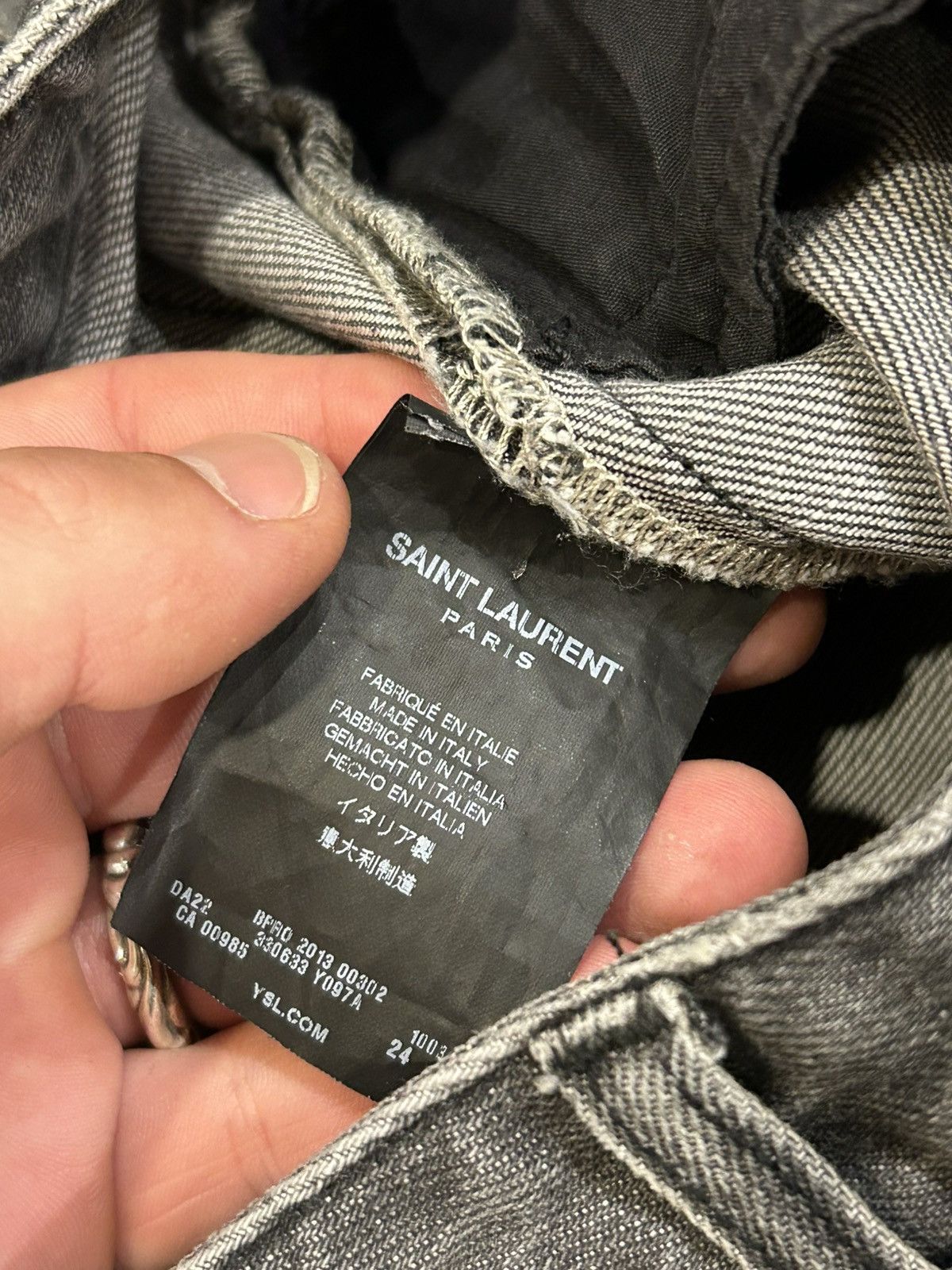 Saint Laurent Paris Saint Laurent Skinny Grey Denim Jeans Size US 26 / EU 42 - 4 Thumbnail