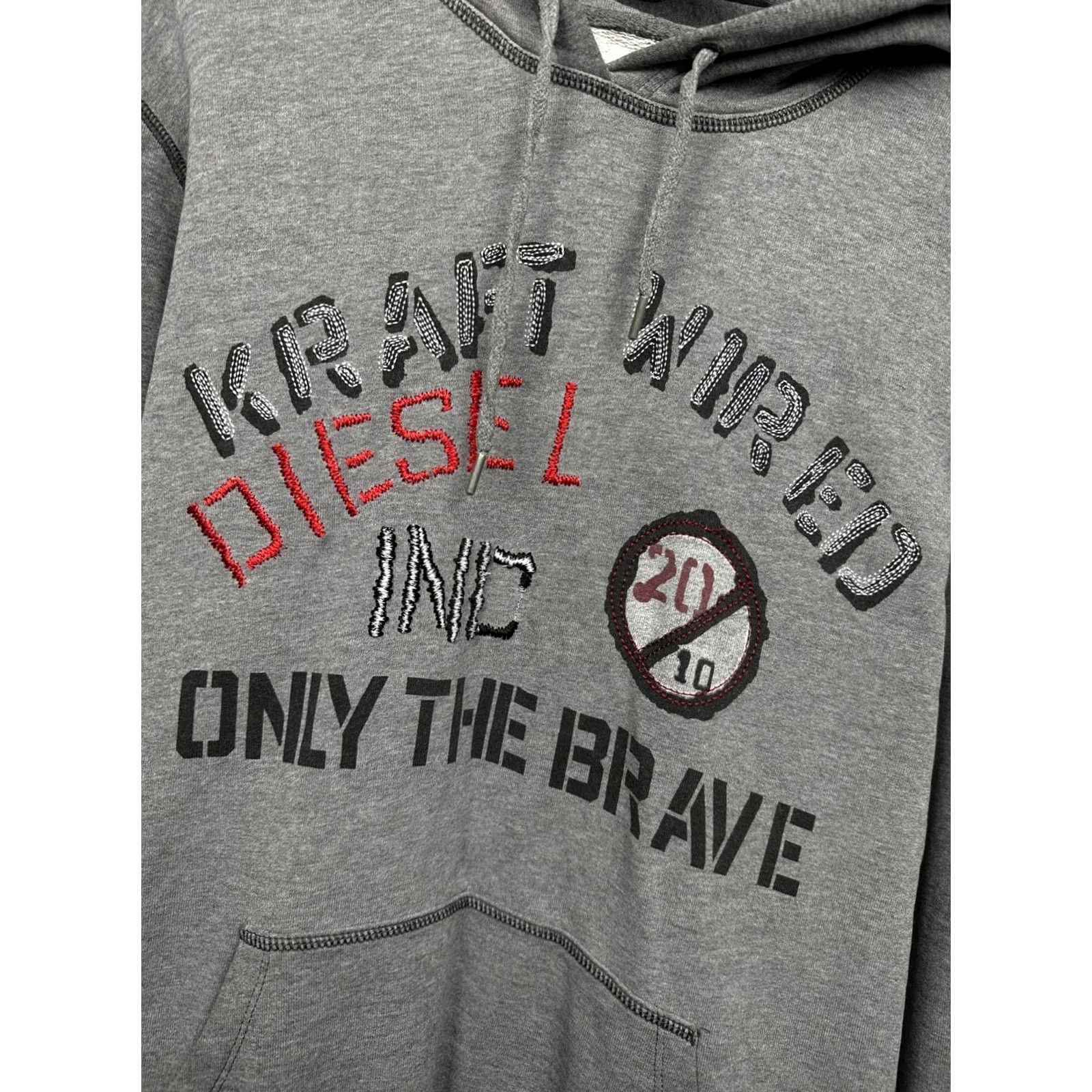 Diesel VINTAGE Diesel Hoodie Mens L Gray Logo Graphic Print Pullover Knit Cotton 50 cm Shoulders 60 cm Sleeves 71 cm Full length Size US L / EU 52-54 / 3 - 3 Thumbnail
