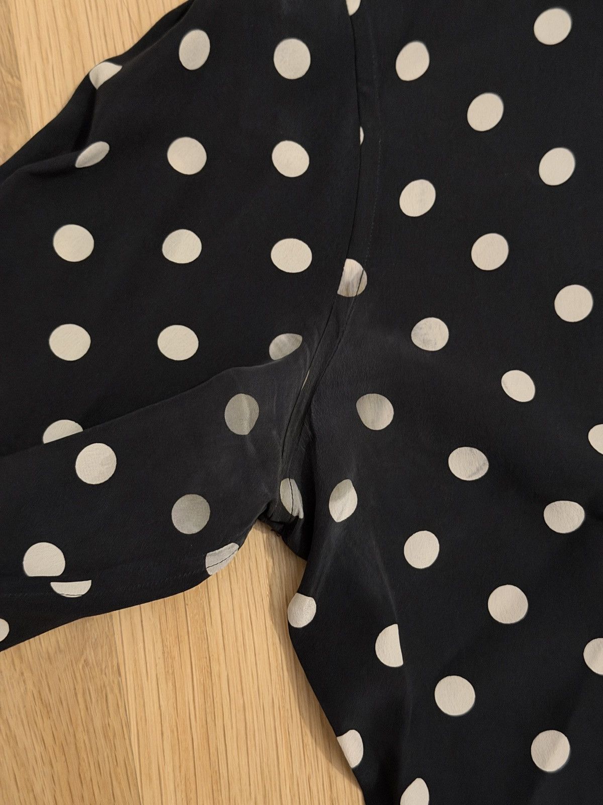 Saint Laurent Paris Saint Laurent 100% Silk Polka Dot Shirt Hedi Era Size US M / EU 48-50 / 2 - 6 Thumbnail