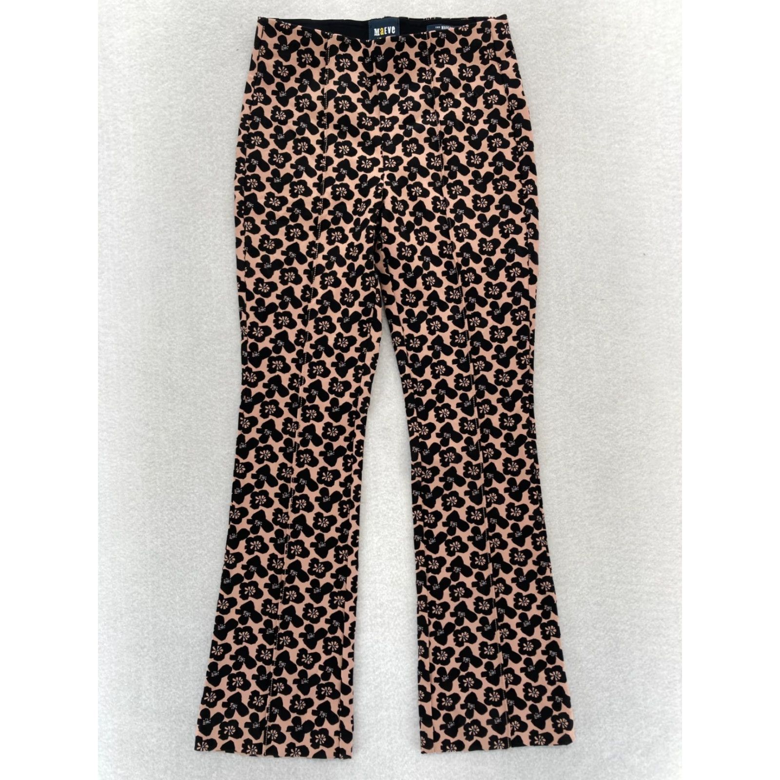 Vintage Maeve The Margot Kick Flare Crop Pants Women's XXS Pink Floral Pants Content: Floral, Bohemian, Hippie, Retro, Cropped, Elastic Waist Size 24" / US 00 / IT 34 - 2 Thumbnail