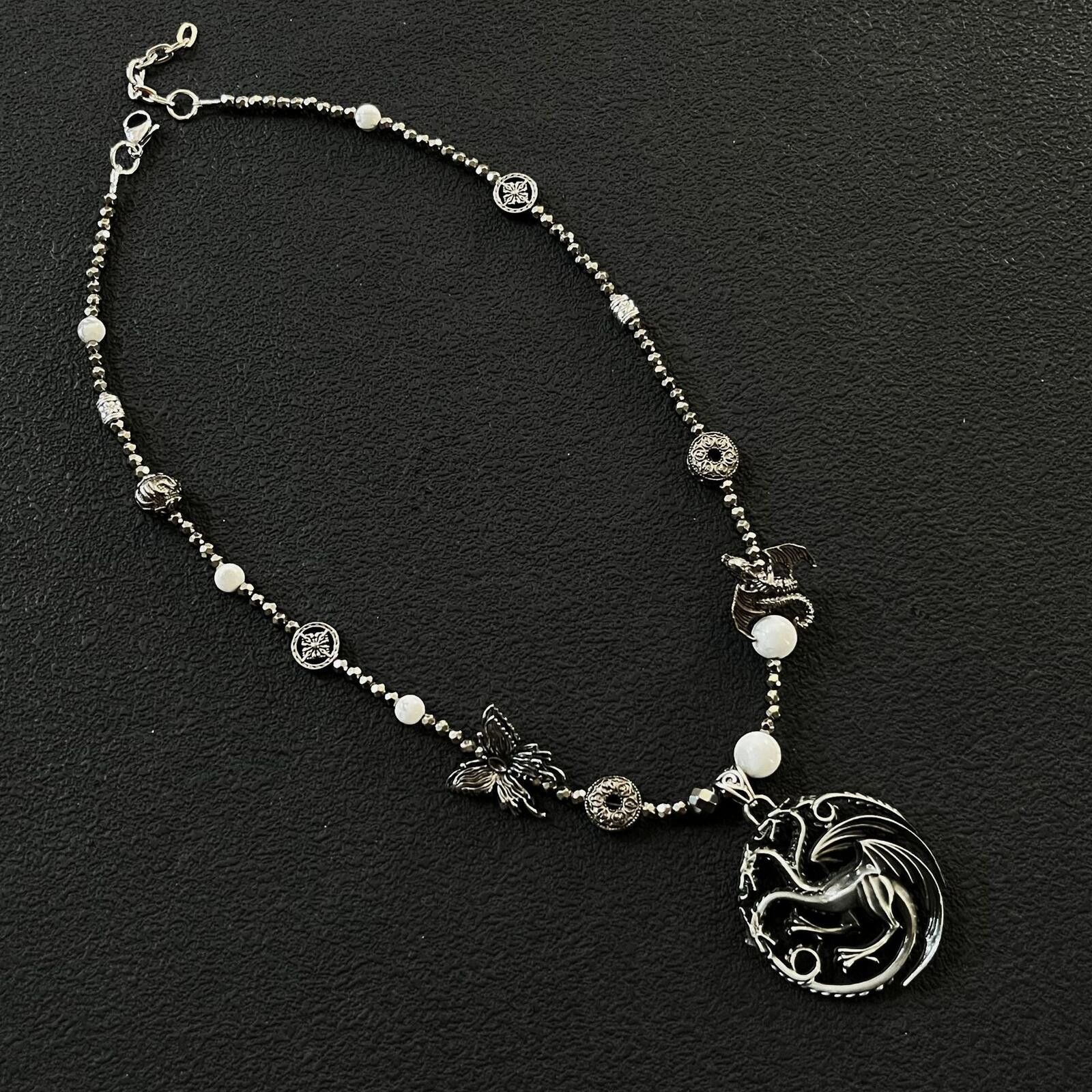 Jewelry Dragon Hollow Dark Chain Necklace Size ONE SIZE - 6 Thumbnail