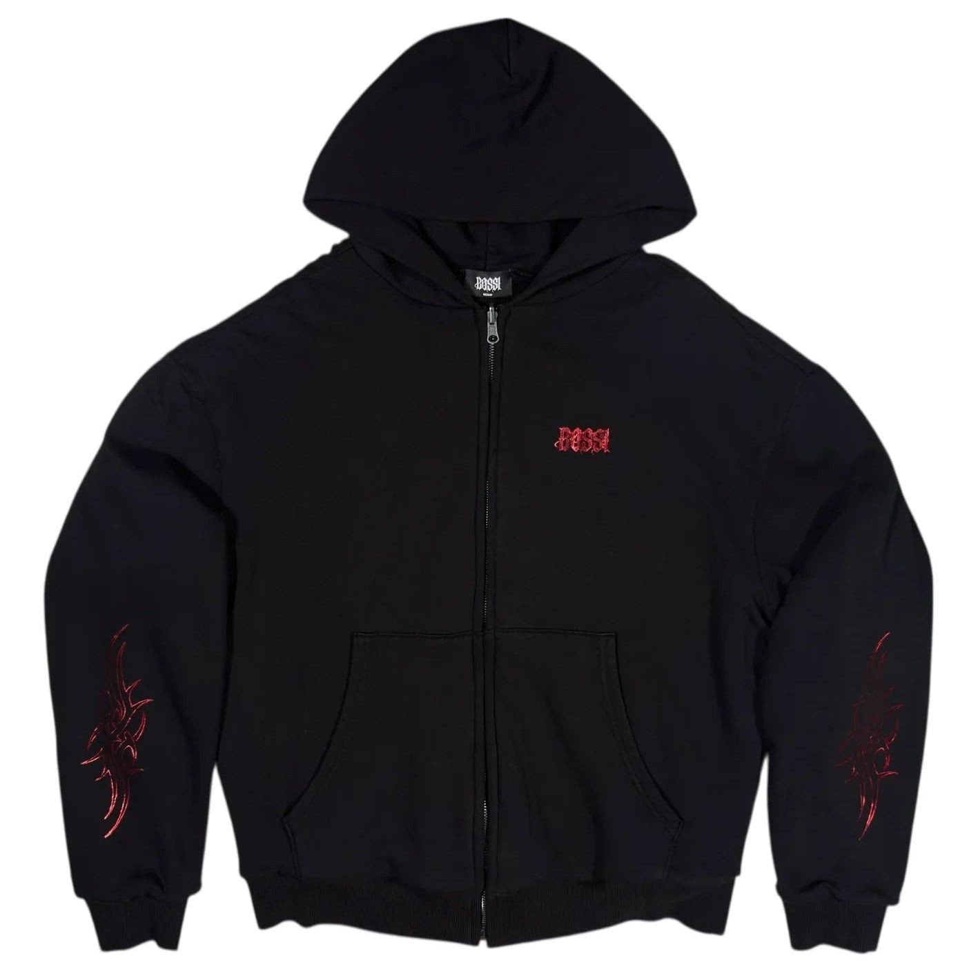Bossi Sportswear Bossi Reversible Thermal Lined Zip-Up Hoodie Black/Red Foil Size US M / EU 48-50 / 2 - 1 Thumbnail
