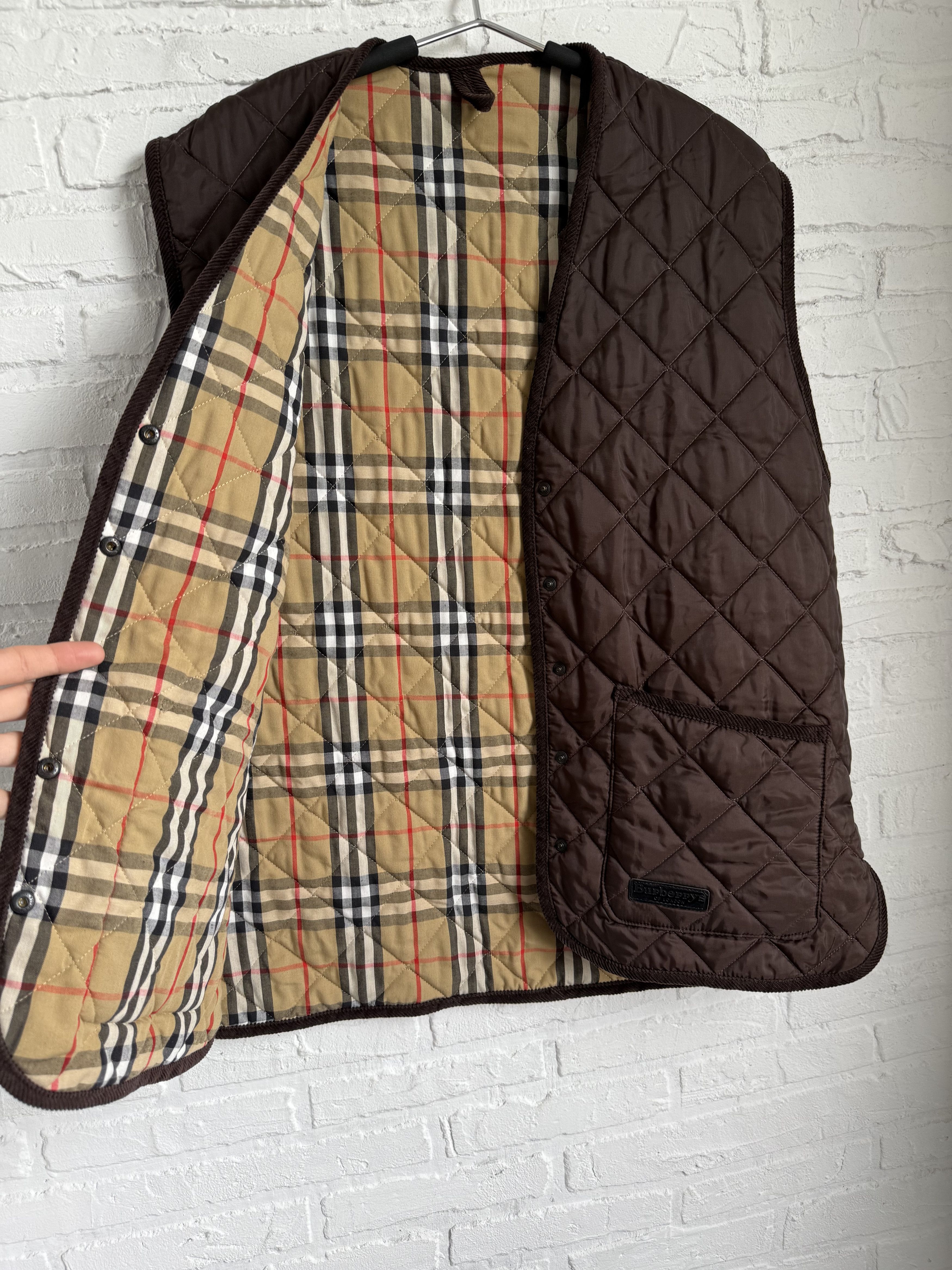 Burberry Vintage 90s Burberrys quilted liner vest nova check lining Size US XL / EU 56 / 4 - 3 Thumbnail