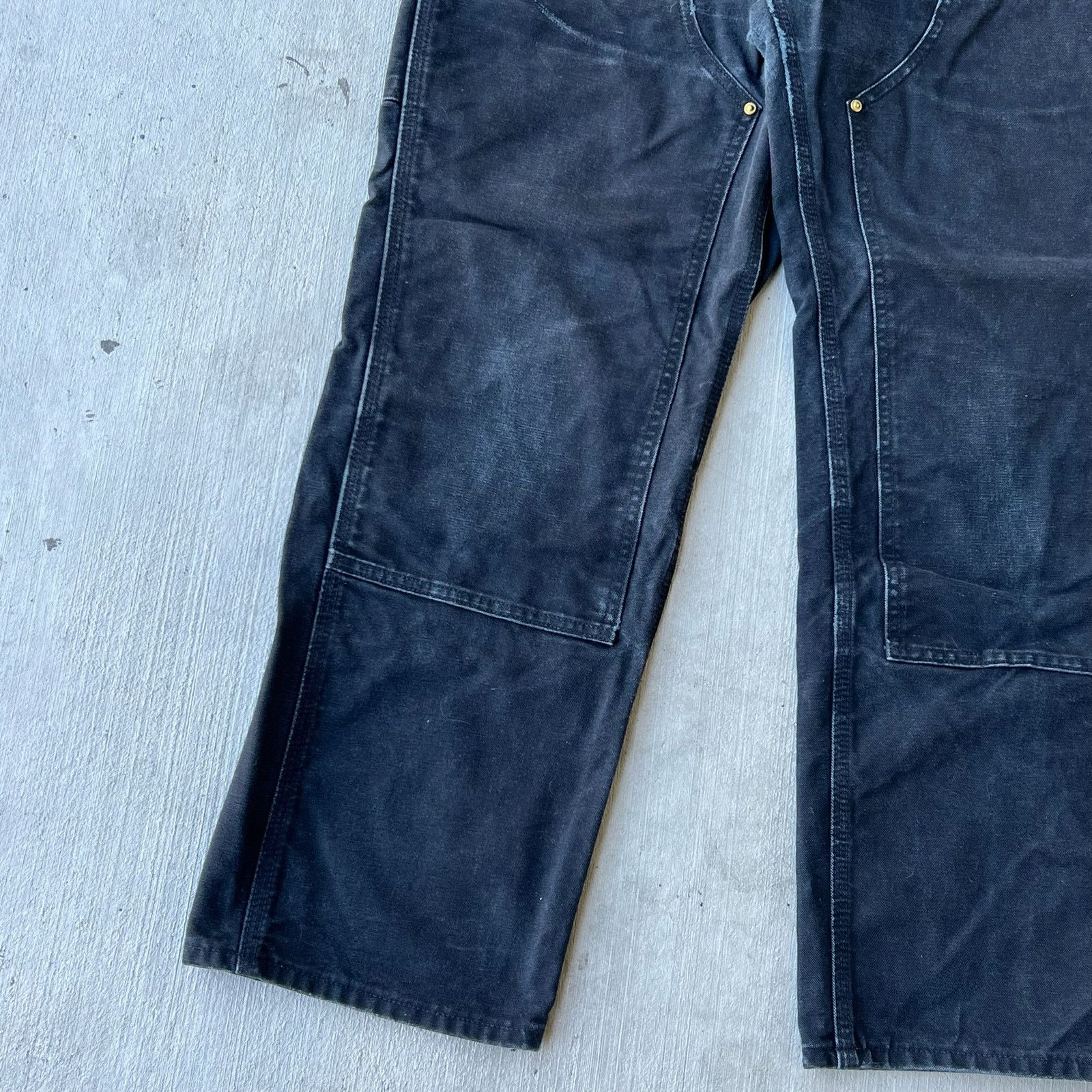 Carhartt × Vintage Carhartt faded black double knee work wear carpenter pants Size US 31 - 3 Thumbnail