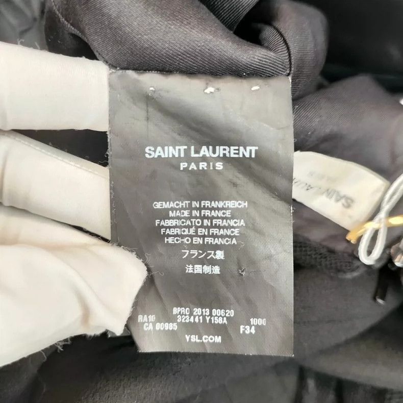 Saint Laurent Paris vintage ysl black wool dress with sheer sleeves Size US 34 / EU 50 - 4 Thumbnail