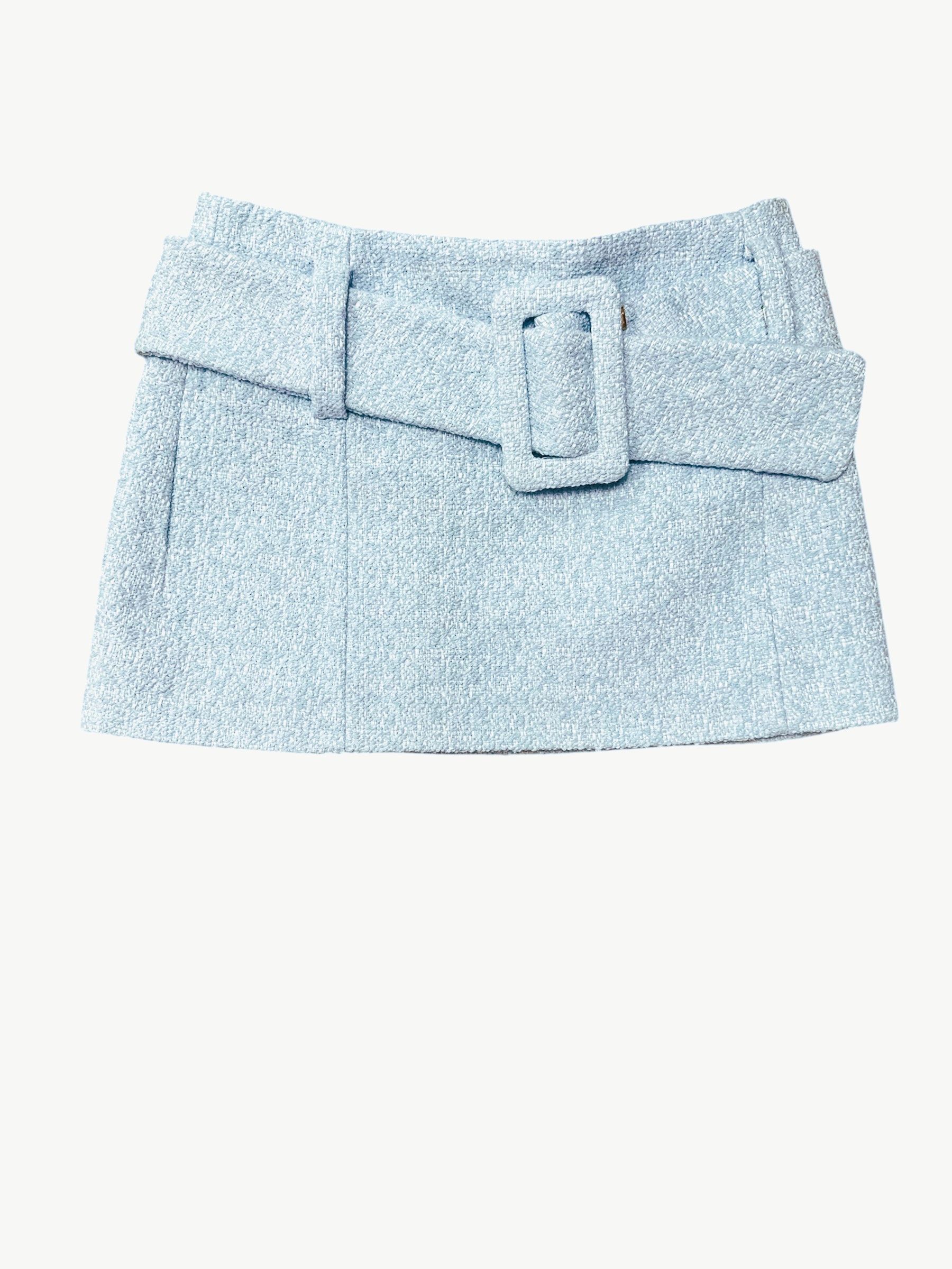 Patou Mini skirt with belted waist and textured fabric Size 25" / US 0 / IT 36 - 4 Thumbnail