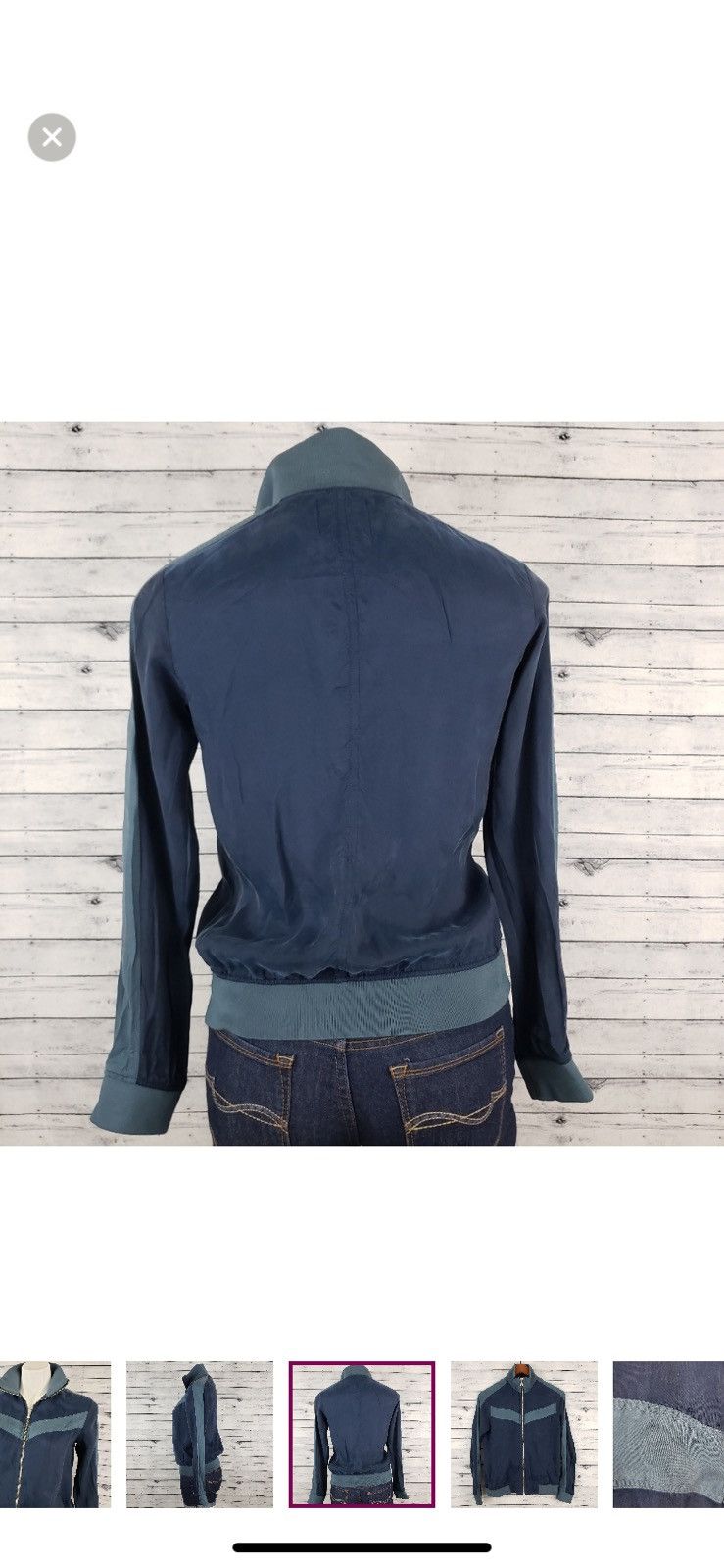 Vintage Trouve 70s Med Two Tone Blue Luxe Zip Up Track Jogger Jacket Size M / US 6-8 / IT 42-44 - 9 Thumbnail