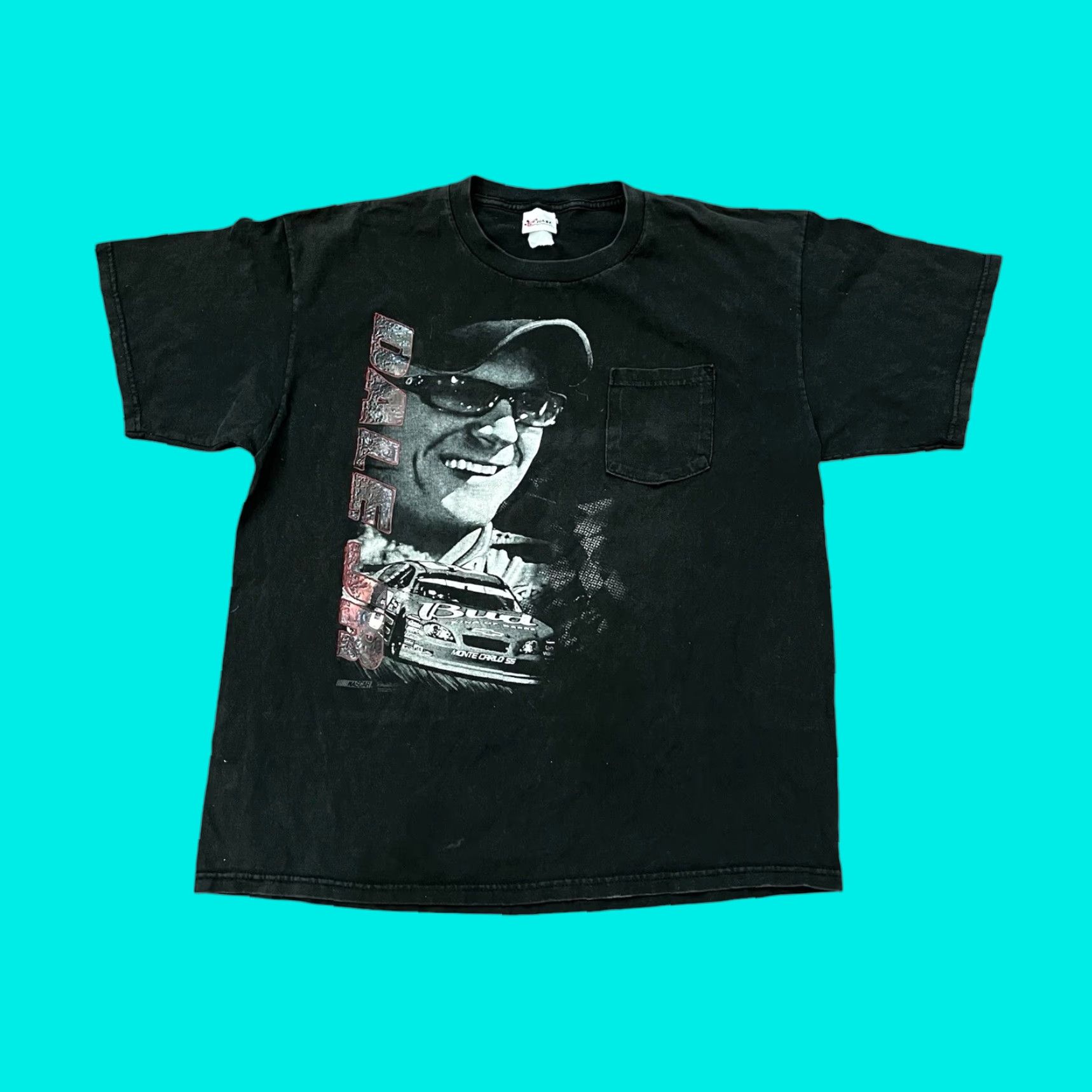 Chase Authentics VINTAGE Dale Earnhardt Jr T-shirt XL Chase Authentics NASCAR Y2K Racing Big Face Mens Black Racing Nascar Budweiser Earnhardt Shirt Size US XL / EU 56 / 4 - 1 Thumbnail