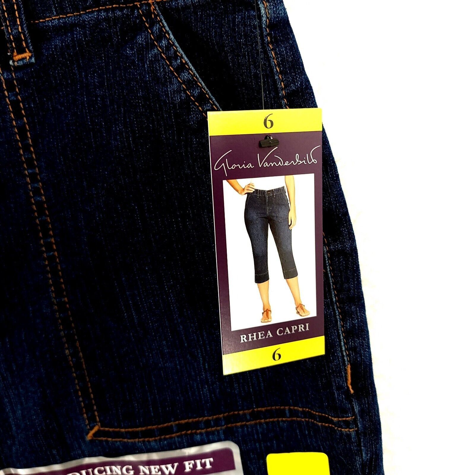Gloria Vanderbilt NEW Gloria Vanderbilt Missy Elastic Waist Denim Capri Jeans Size 31" - 4 Thumbnail