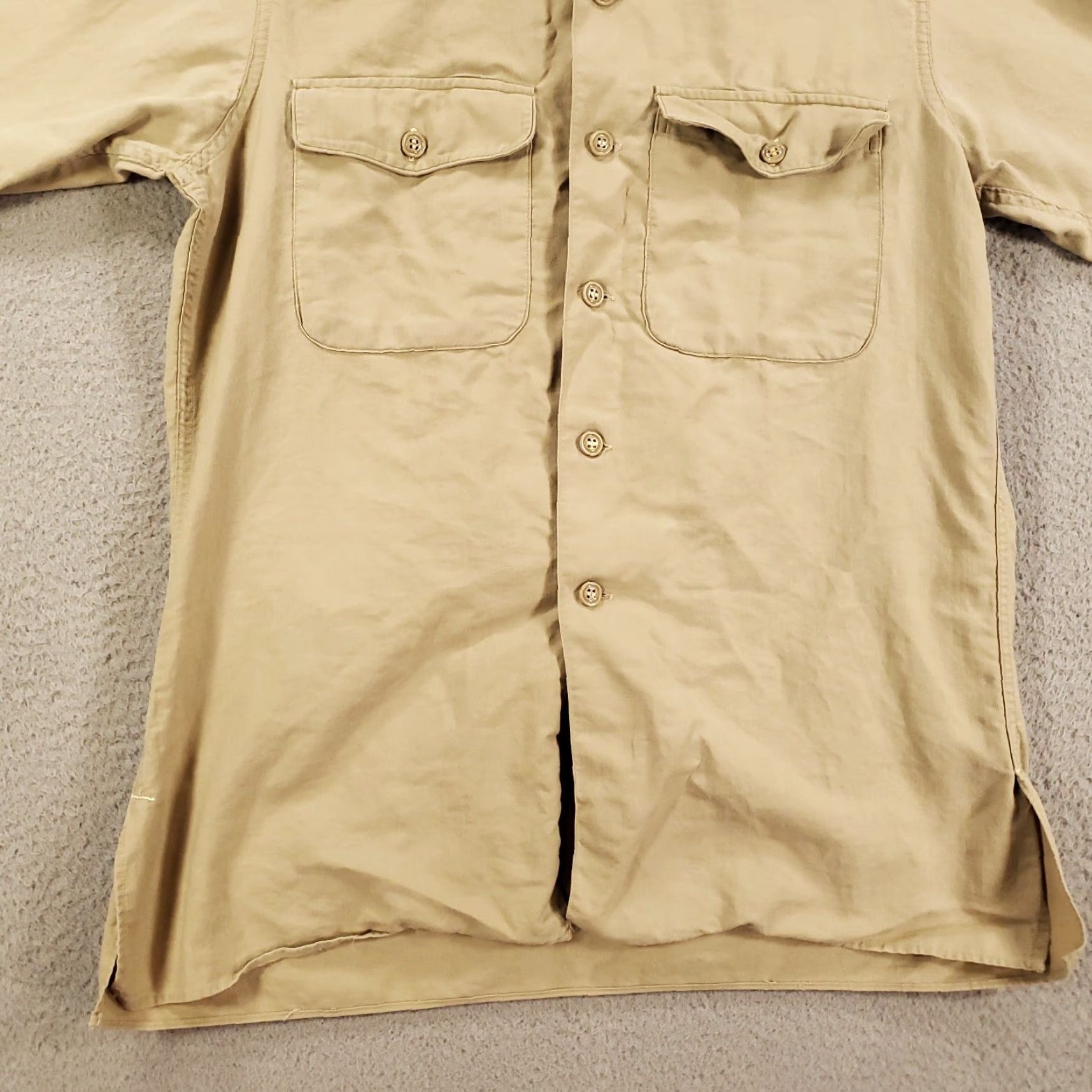 Asket VINTAGE Creighton Shirt Mens L Button-Up Army Military Tan Brown Pockets All Seasons Casual Workwear Counterpart: Button-Up Shirt Size US L / EU 52-54 / 3 - 2 Thumbnail
